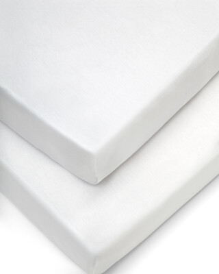 Cot Fitted Sheets (Pack of 2) - White