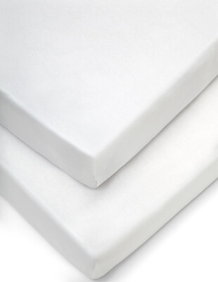 Cot Fitted Sheets (Pack of 2) - White