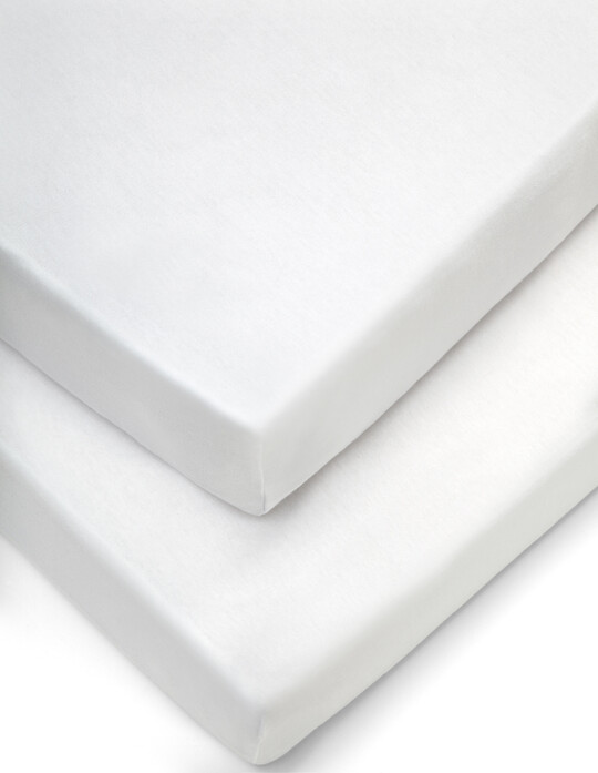 Cot Fitted Sheets (Pack of 2) - White image number 1