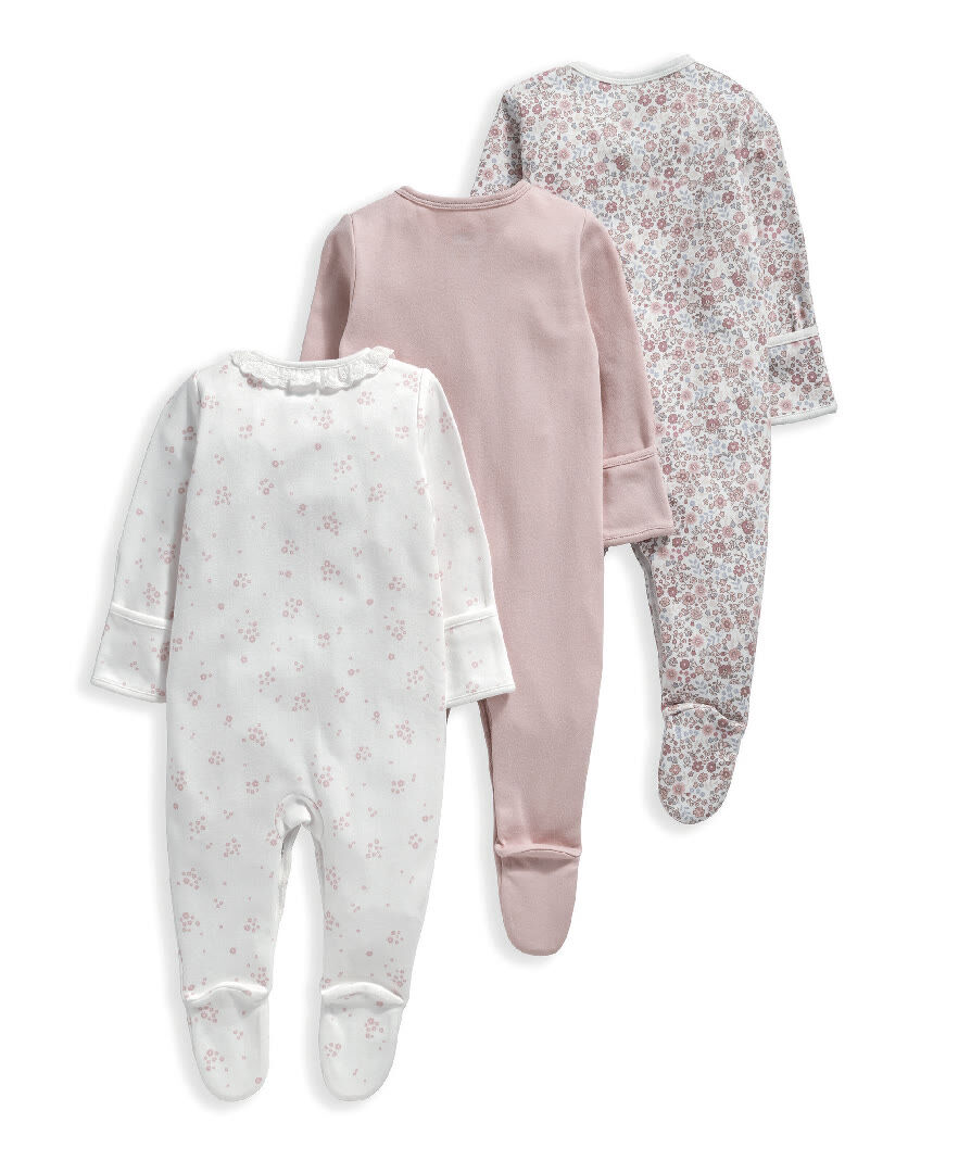 3 Pack Oh Darling Girl Sleepsuits image number 3