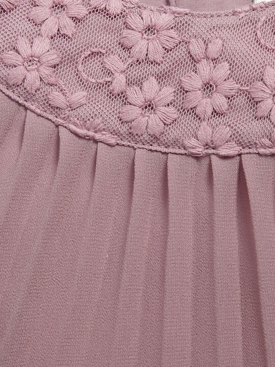Pleated Dress with Lace Collar Pink- 0-3 image number 3