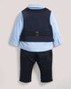 4 PieceWaistcoat Suit Set with Shirt, Bowtie & Trousers Navy- 0-3 image number 2