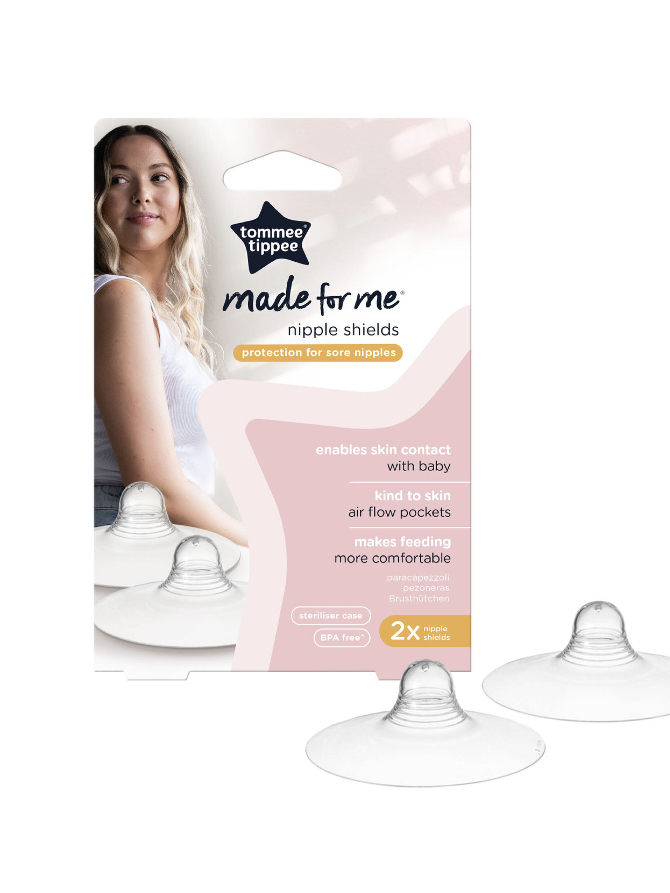 Tommee Tippee Closer to Nature Nipple Shields x2 with Sterilizer Case image number 1