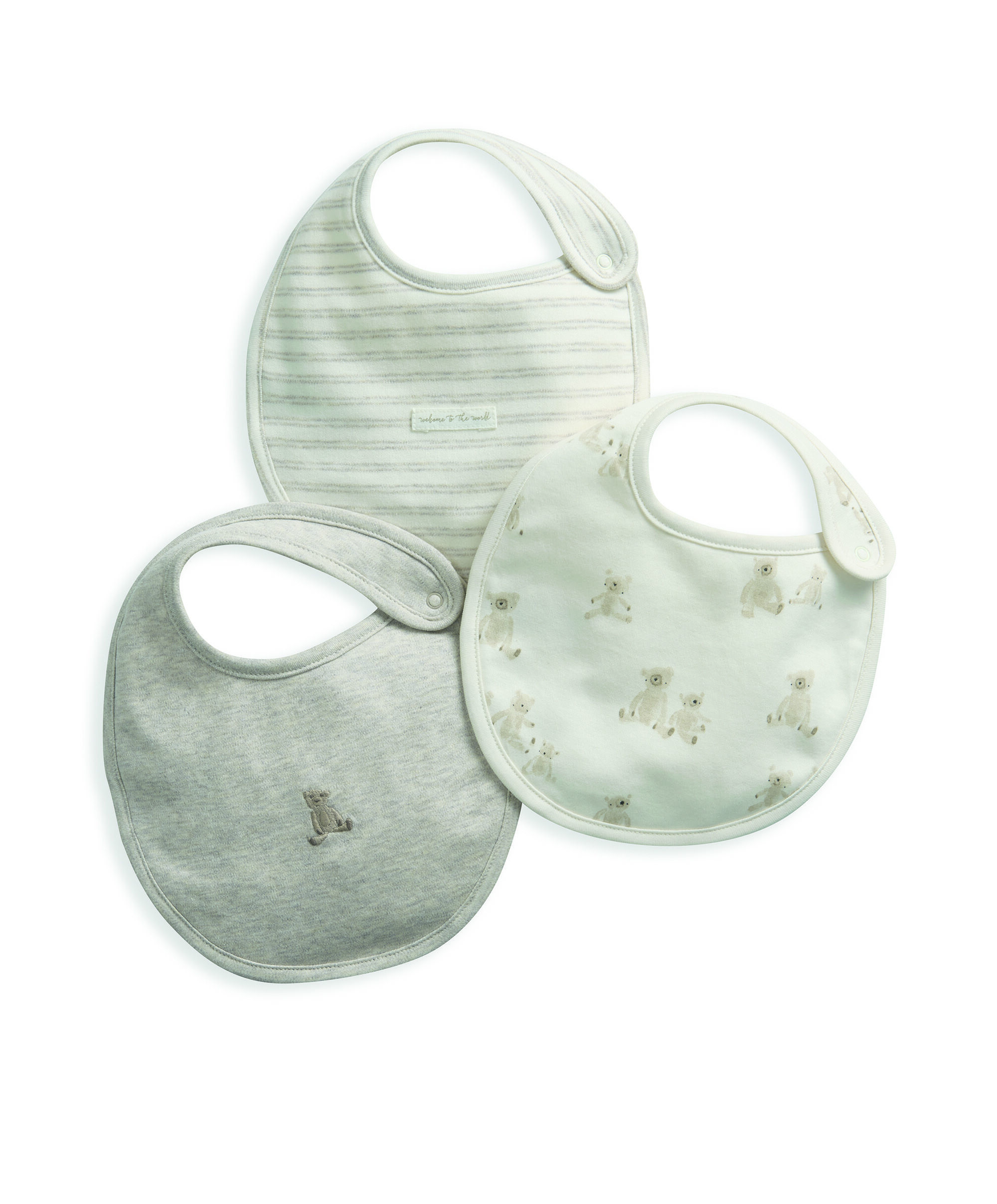 Buy 3 pack Teddy Bear Bibs Welcome to the World Mamas Papas
