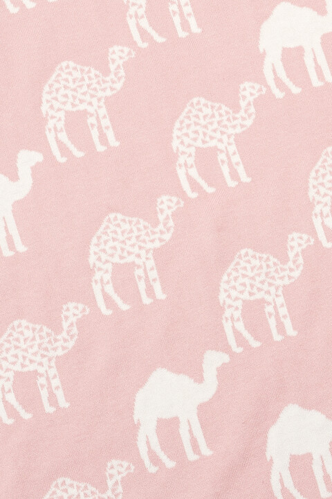 Knitted Blanket (70x90cm) - Pink Camel image number 4