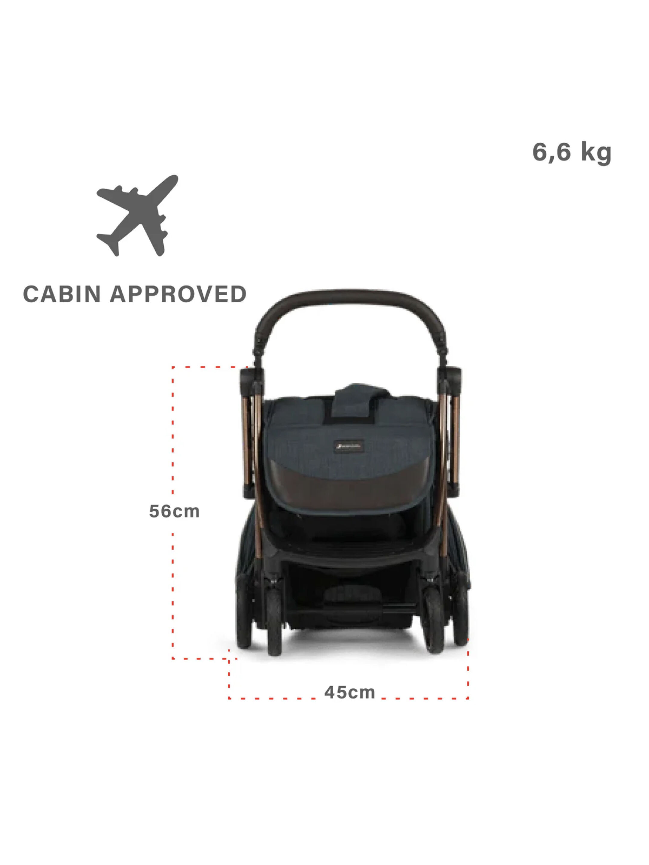 Leclerc Influencer Air Stroller with Bumper Bar and Sun Canopy and Footrest- Piano Black image number 4