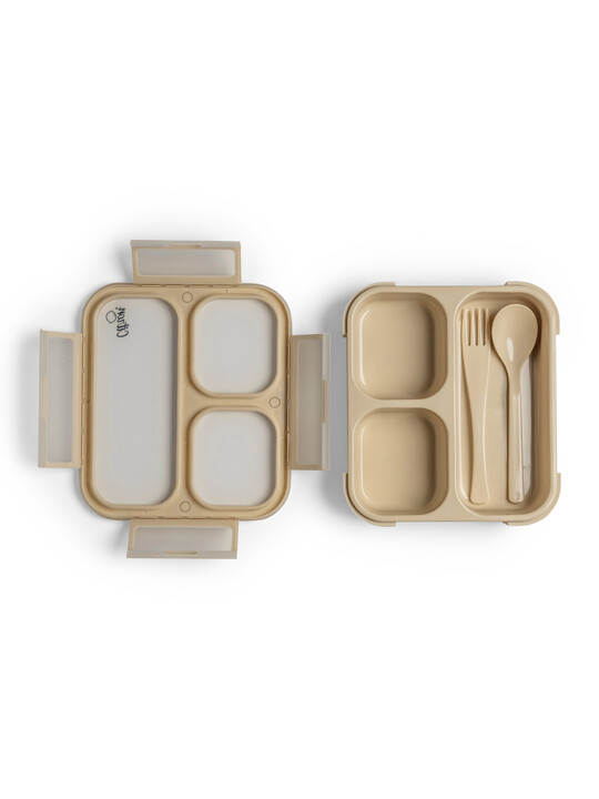 Citron Lunchbox with Fork and Spoon Beige image number 2