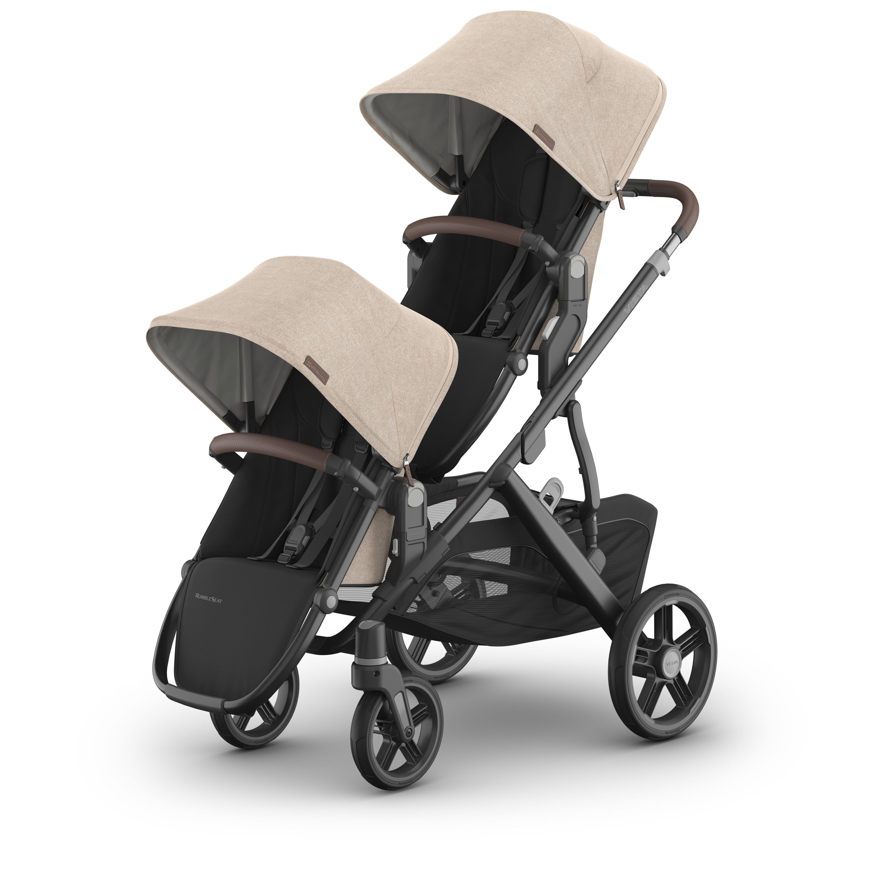 UPPAbaby Rumbleseat V3 Liam Oat M&eacute;langeCarbon Frame Chestnut Leather image number 1