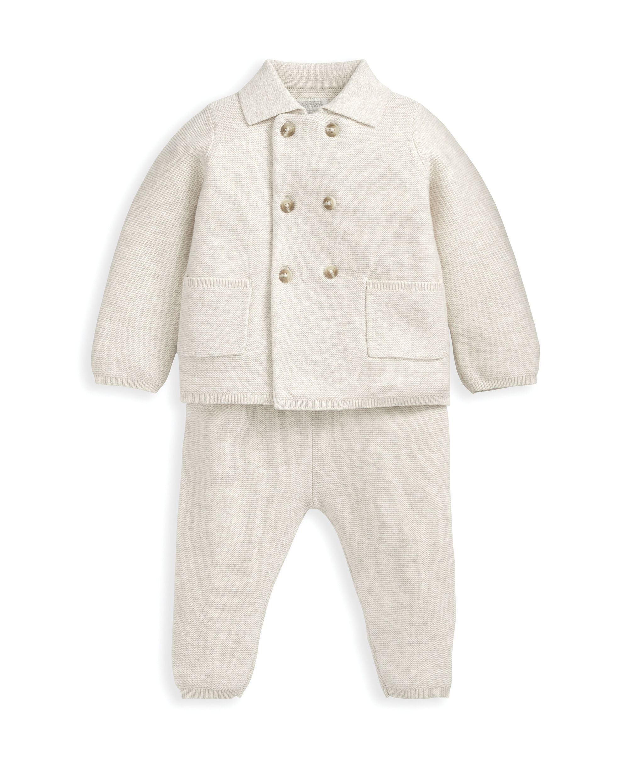 Oatmeal Knitted Top & Leggings Set image number 4