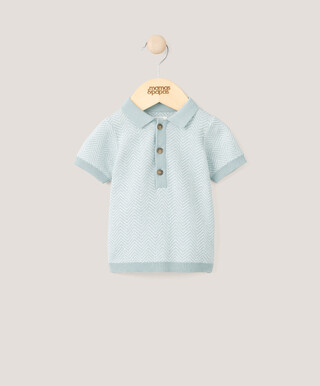 Jacquard Knitted Polo Shirt