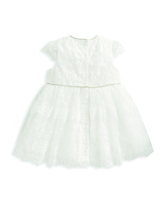 White Organza Embroidered Dress image number 3