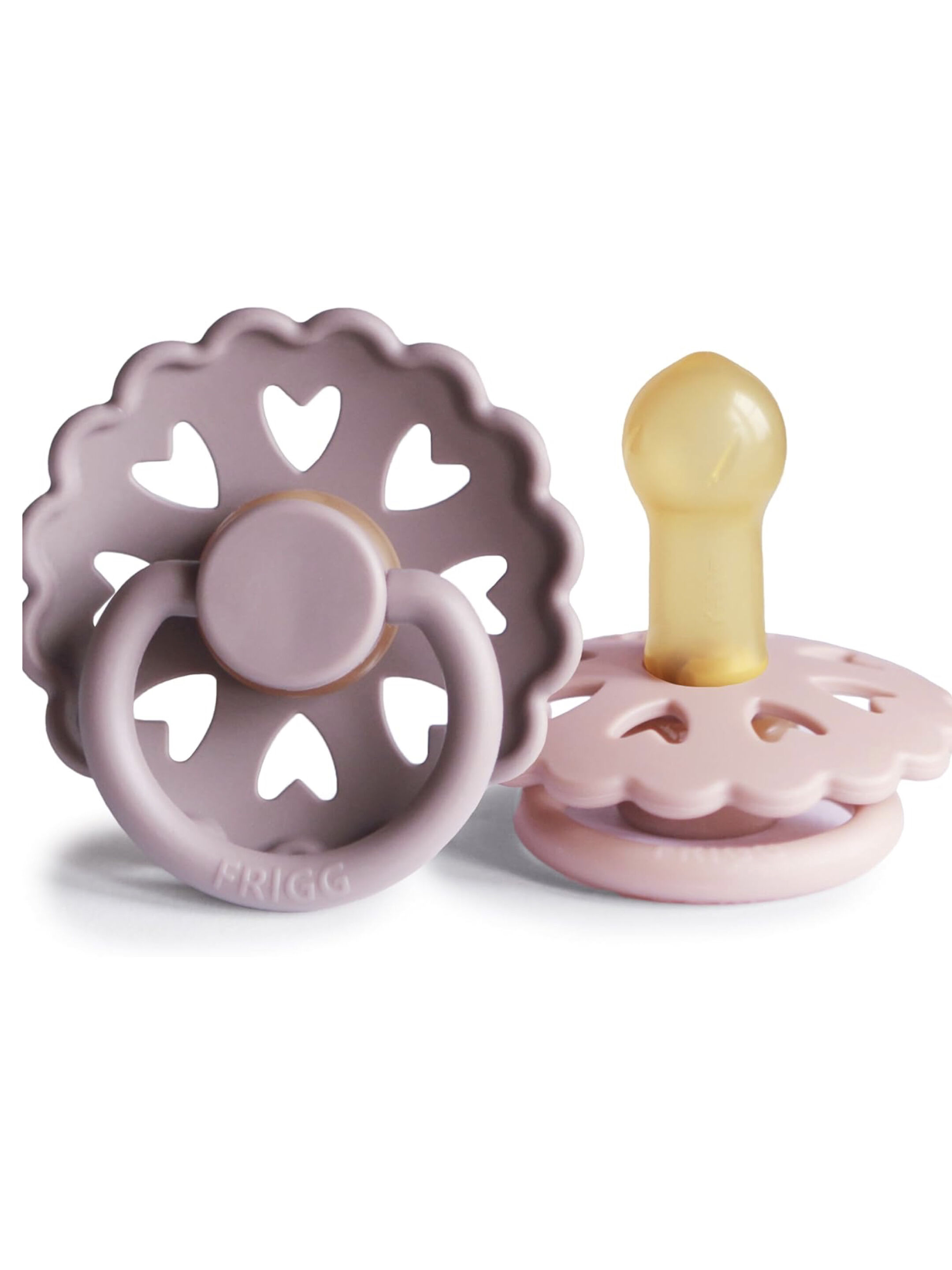FRIGG Fairytale Latex Baby Pacifier 6-18M 2-Pack Twilight Mauve/Primrose - Size 2 image number 1