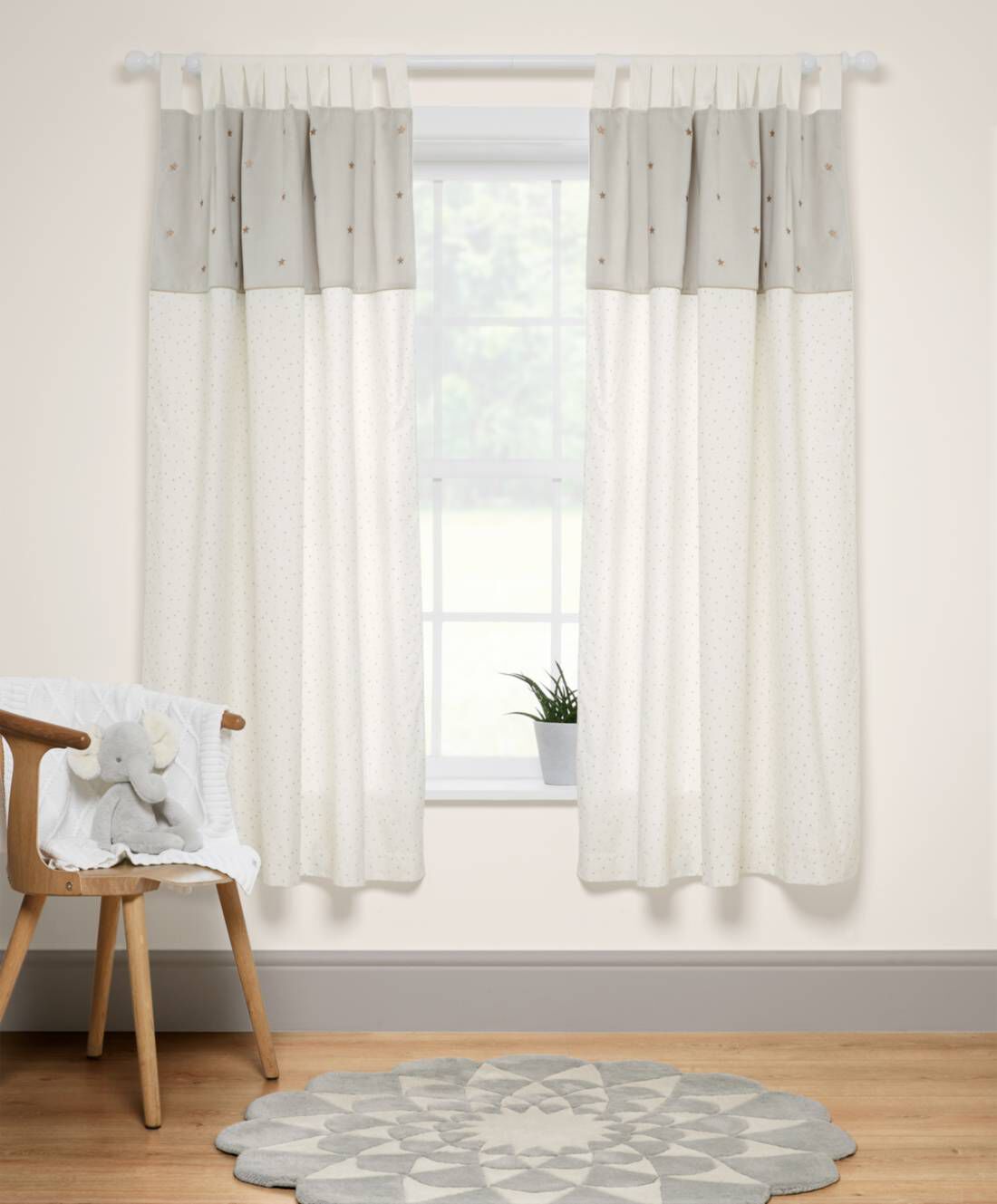 Buy Millie Boris Curtains Neutral Curtains Tie Backs Mamas Papas Qatar