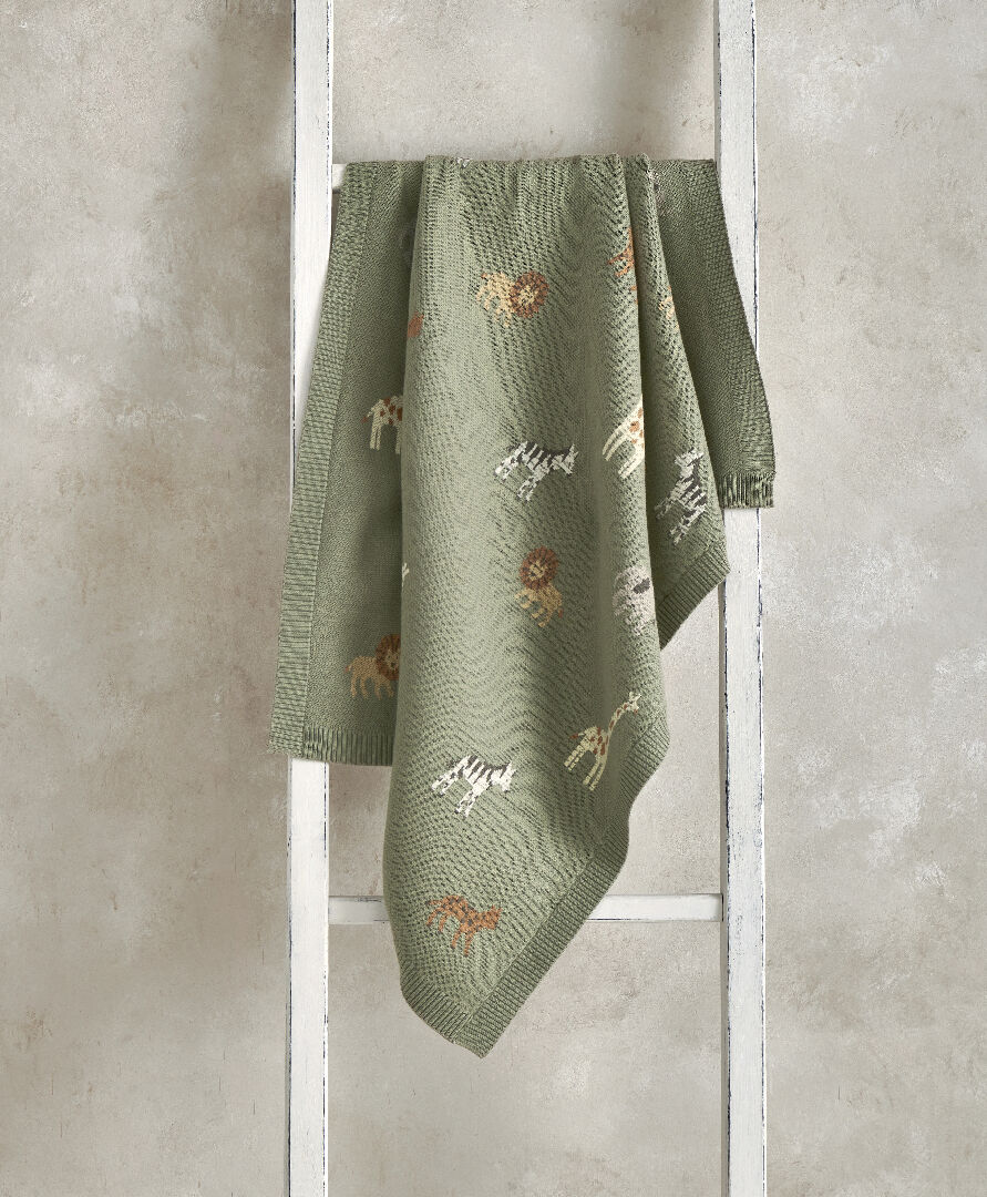 Knitted Blanket - Safari Sage