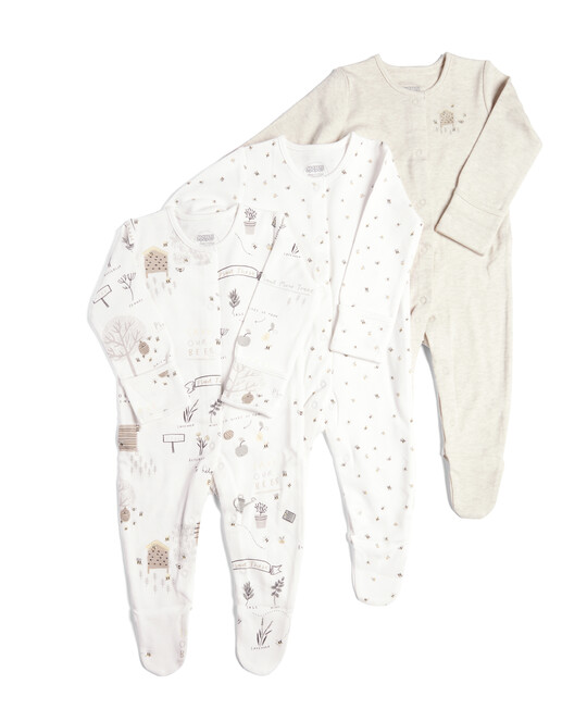 3 Pack of  Bee Sleepsuits image number 1