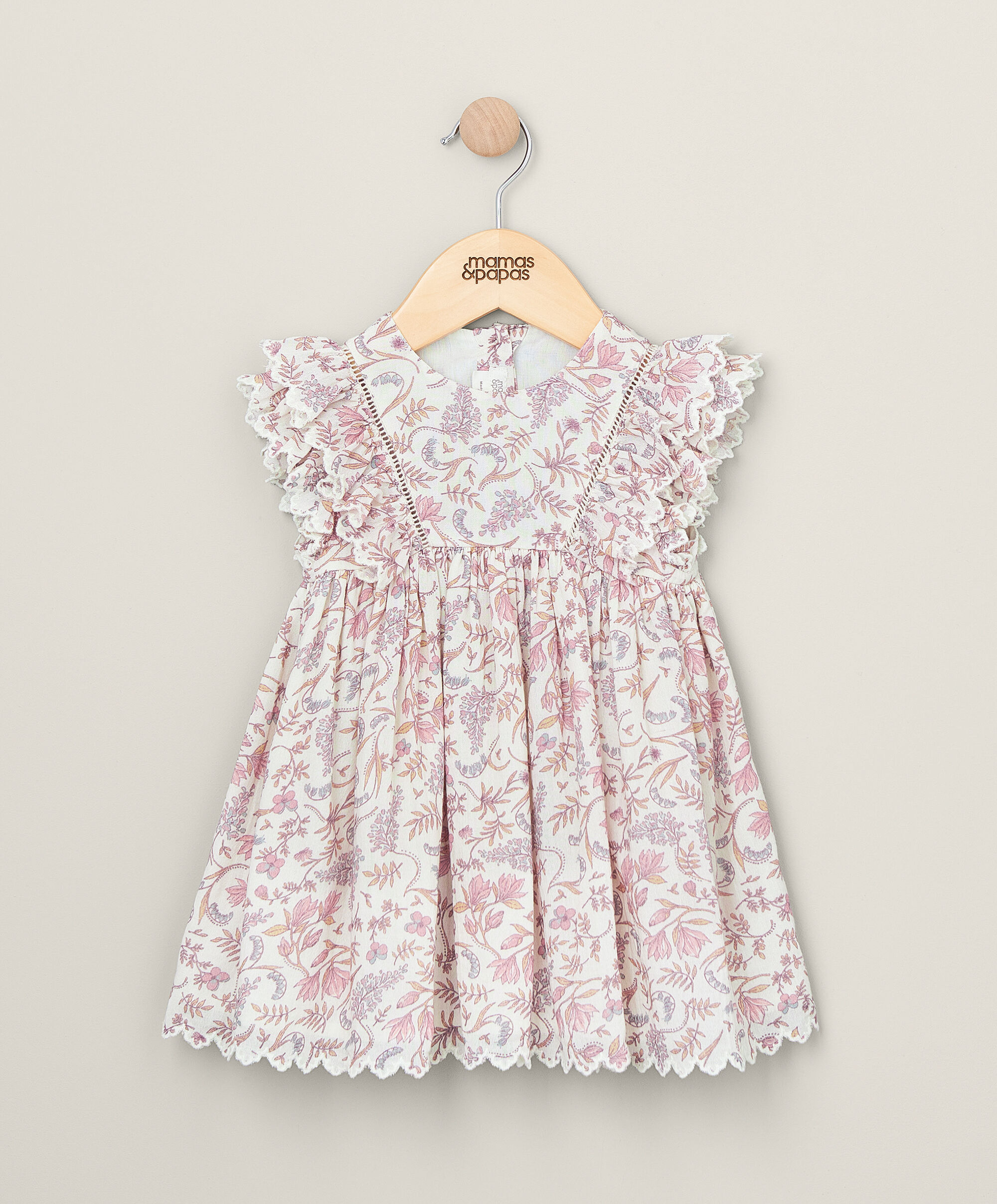 Frill Floral Print Dress - Pink & Purple image number 1