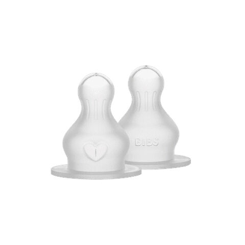 BIBS Baby Bottle Nipple Round Silicone 2 Pack Medium Flow image number 1
