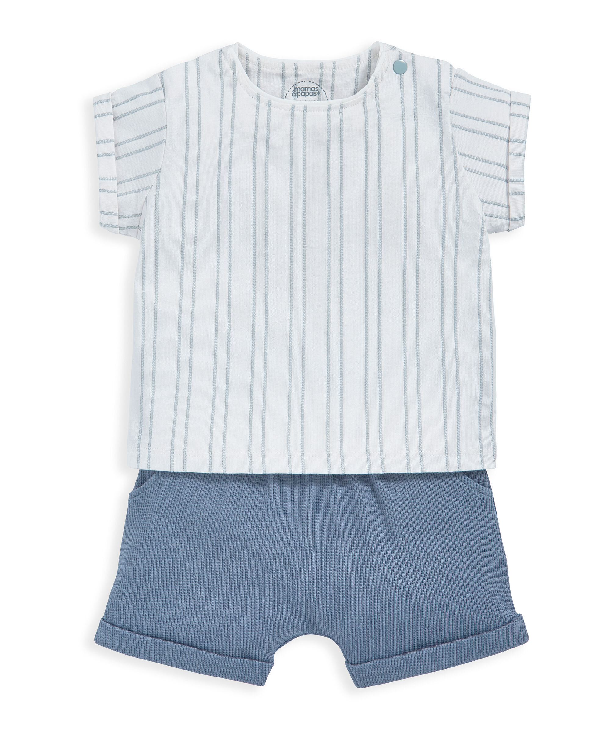 2 Piece Stripe T-Shirt & Short - Blue image number 2
