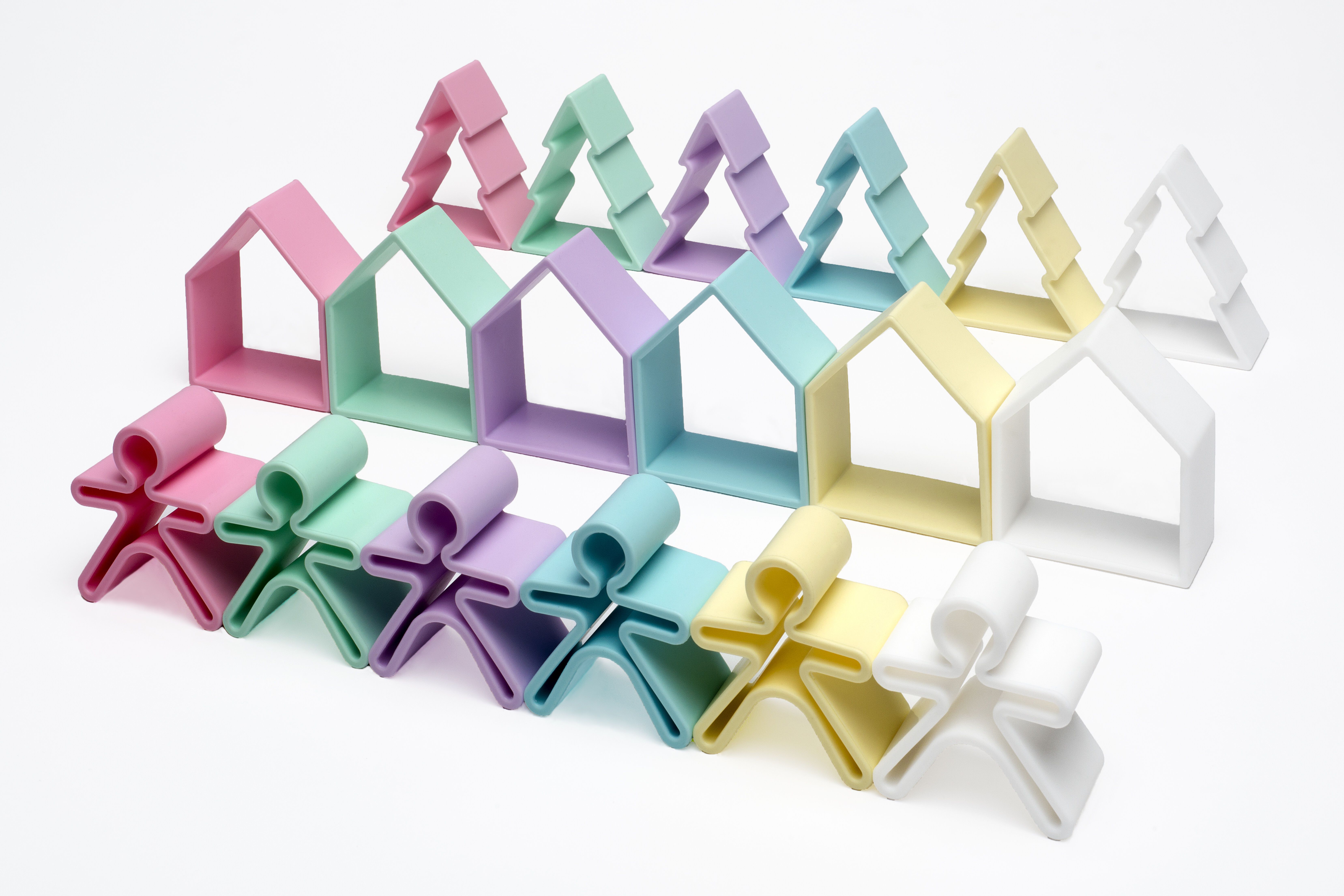 Dena 6 Kids + 6 Houses + 6 Trees Pastel image number 1