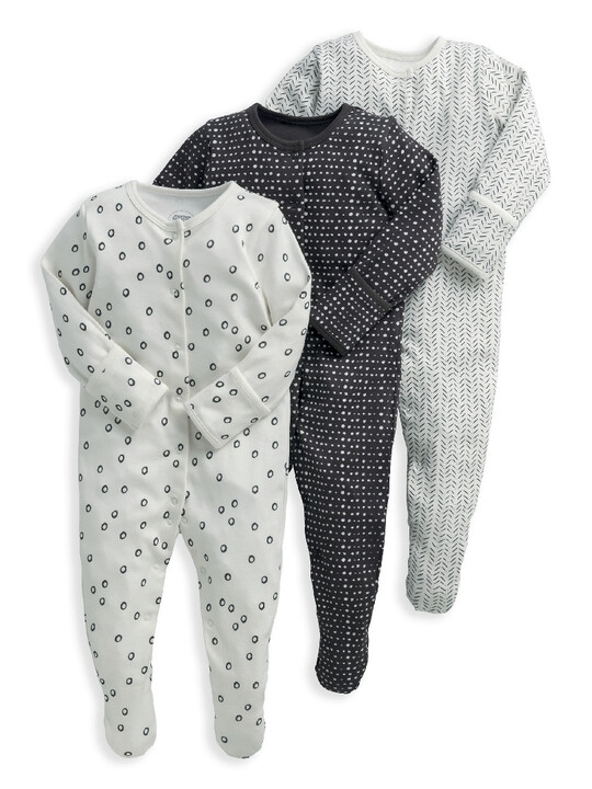 Monochrome Sleepsuits 3 Pack image number 1