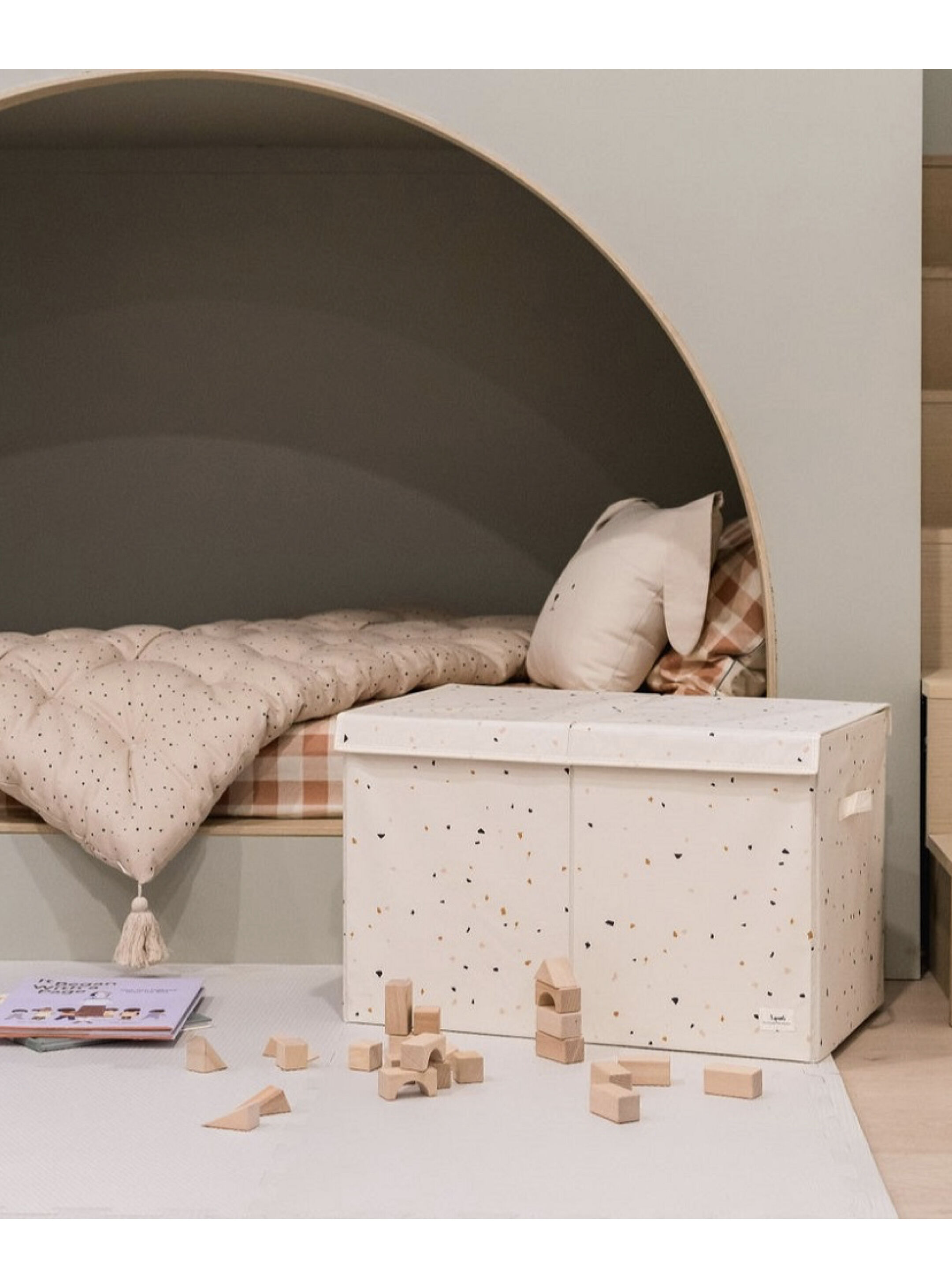 Buy 3 Sprouts Recycled Fabric Folding Toy Chest Terrazzo Cream Soft Furnishings Mamas Papas Qatar