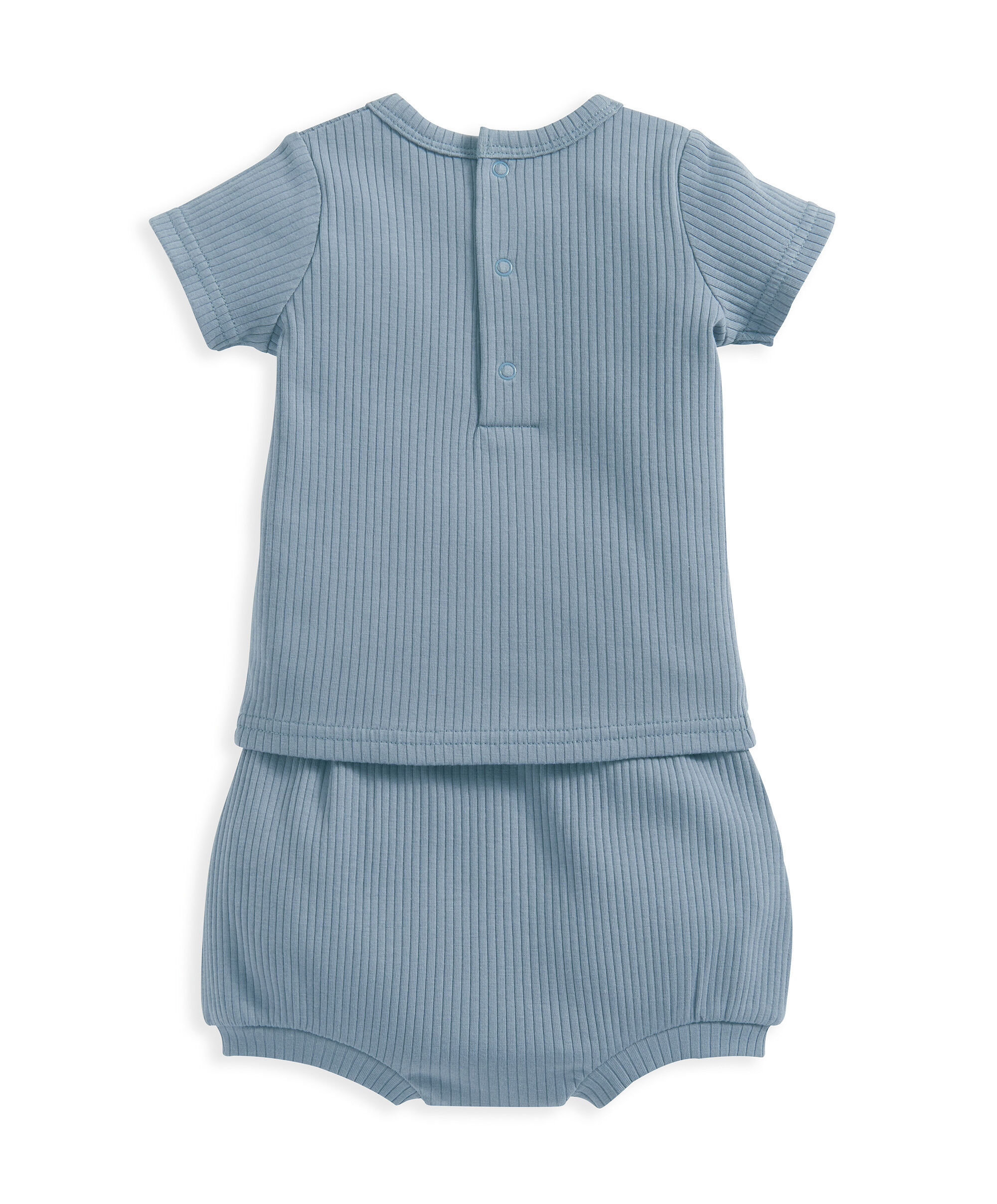 Petrol Blue Rib Short Set - 2 Piece Set image number 3