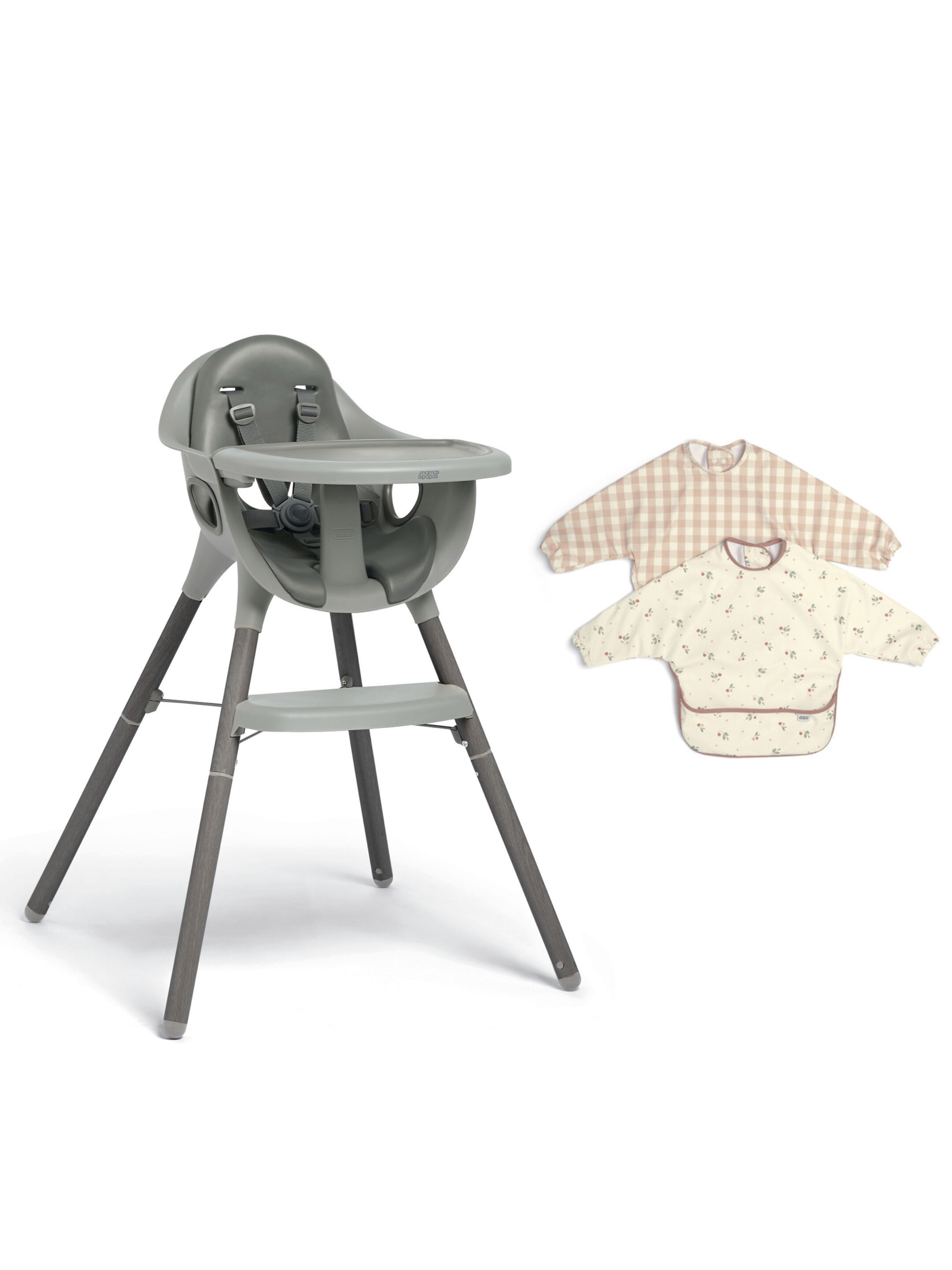 Juice High Chair with Long Sleeve Bibs Set - Washed Grey image number 1