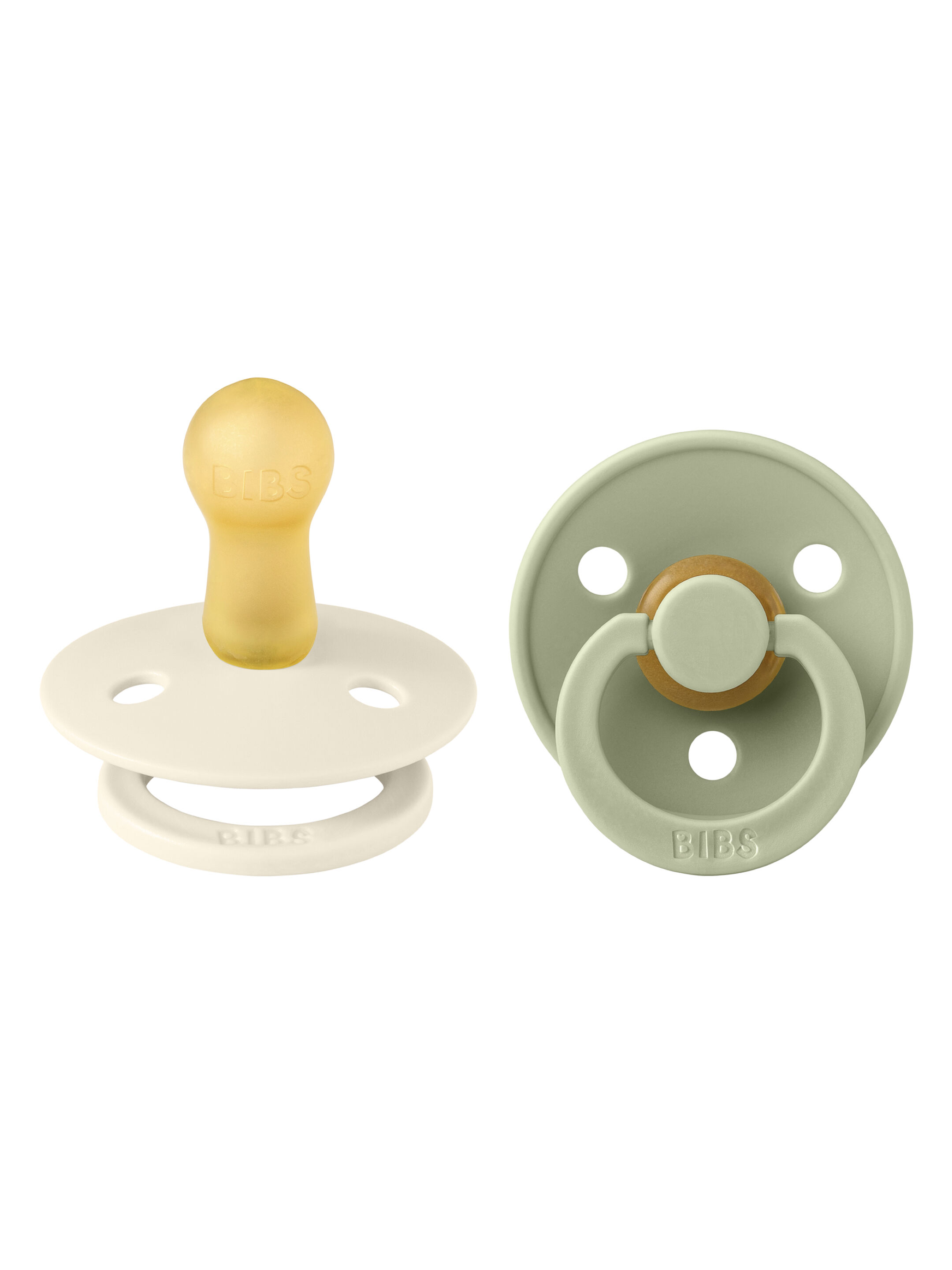 Bibs Colour 2 Pack Latex S2 - Ivory/Sage (6+ months)