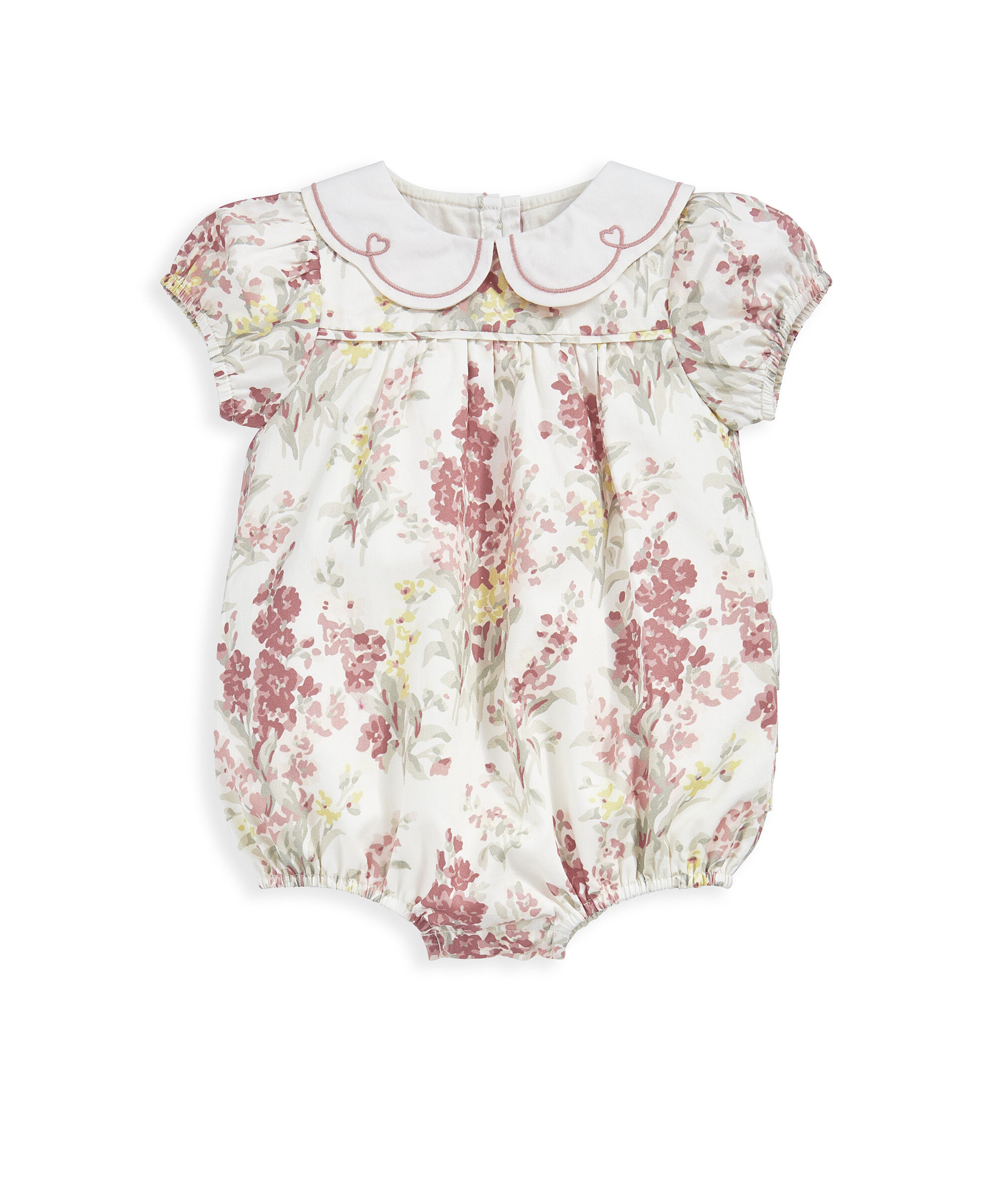 Floral Print Scallop Collar Romper image number 2