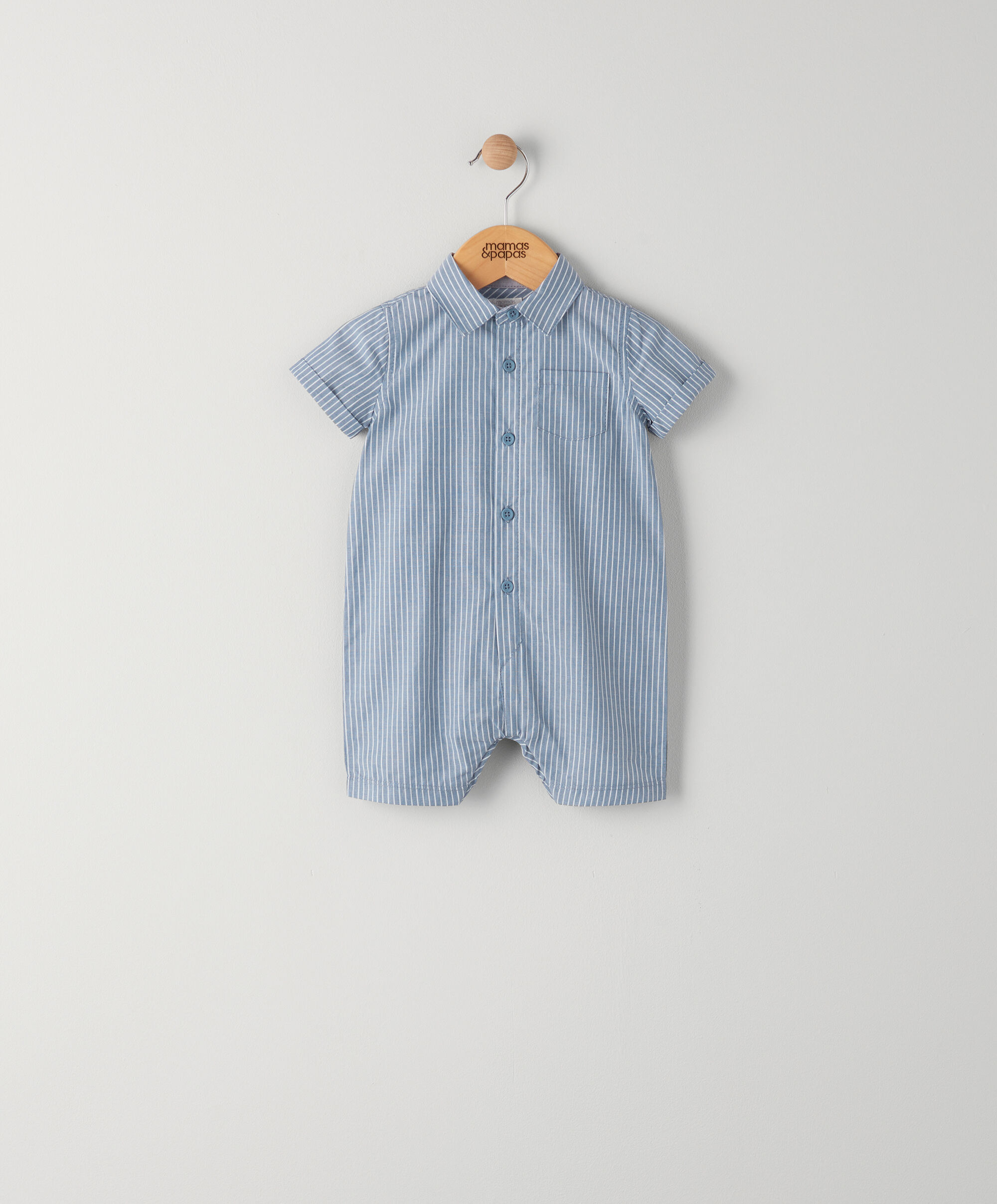 Striped Collar Romper image number 1