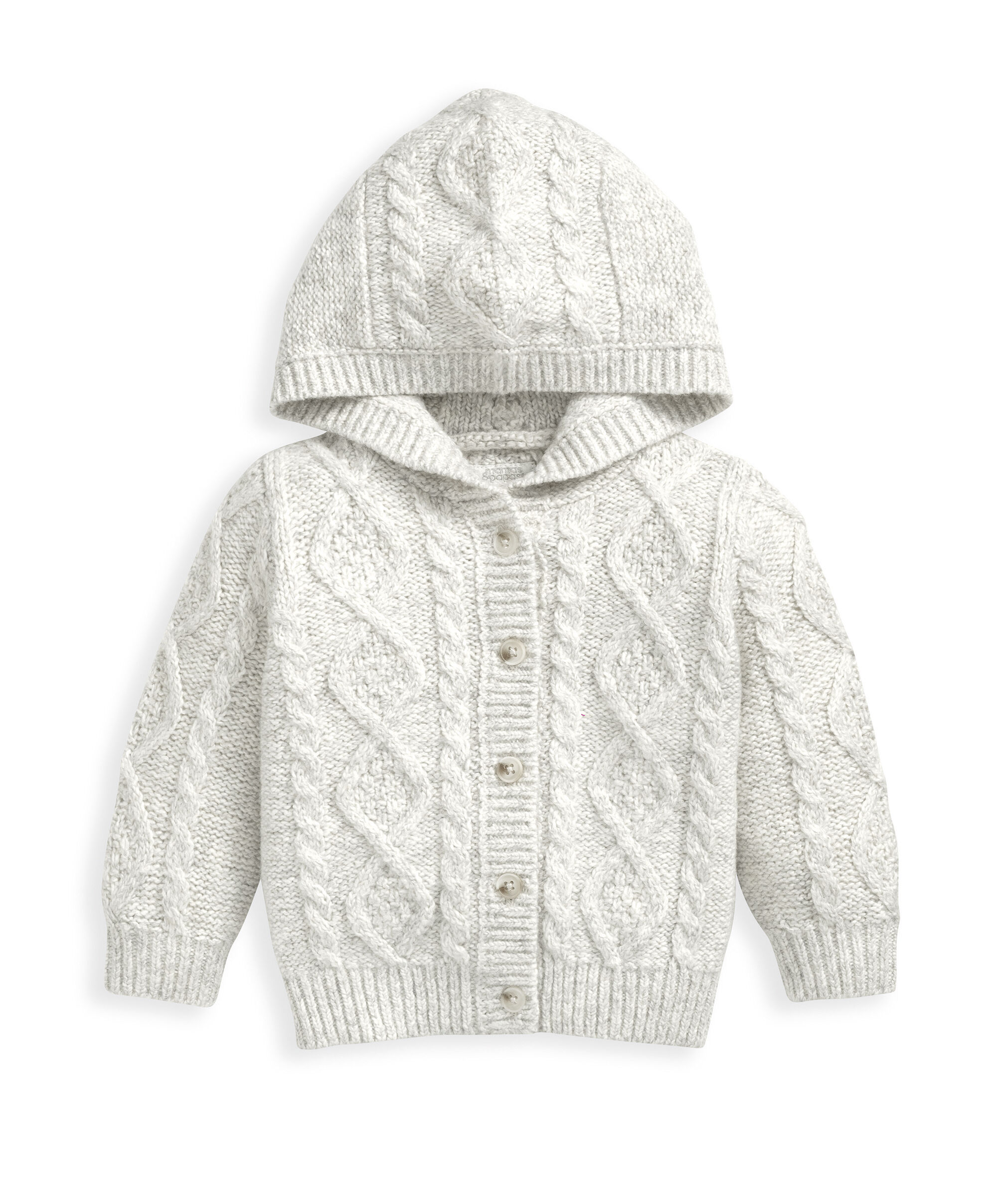 Grey Cable Knit Cardigan image number 2