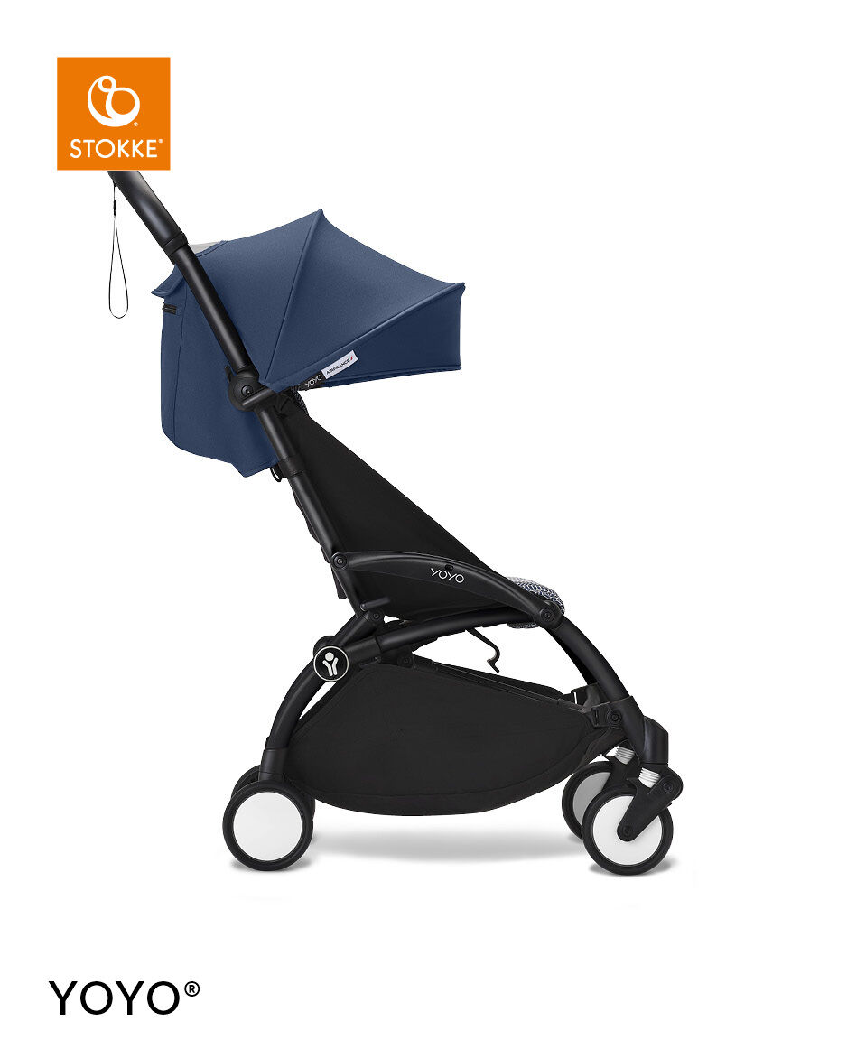 Stokke YOYO&sup3; Black Frame with 6+ Color Pack &ndash; Air France Blue & Cup Holder (3 Pieces) image number 1