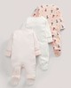 3 pack Ballerina Print All-In-Ones- 0-3 months image number 2