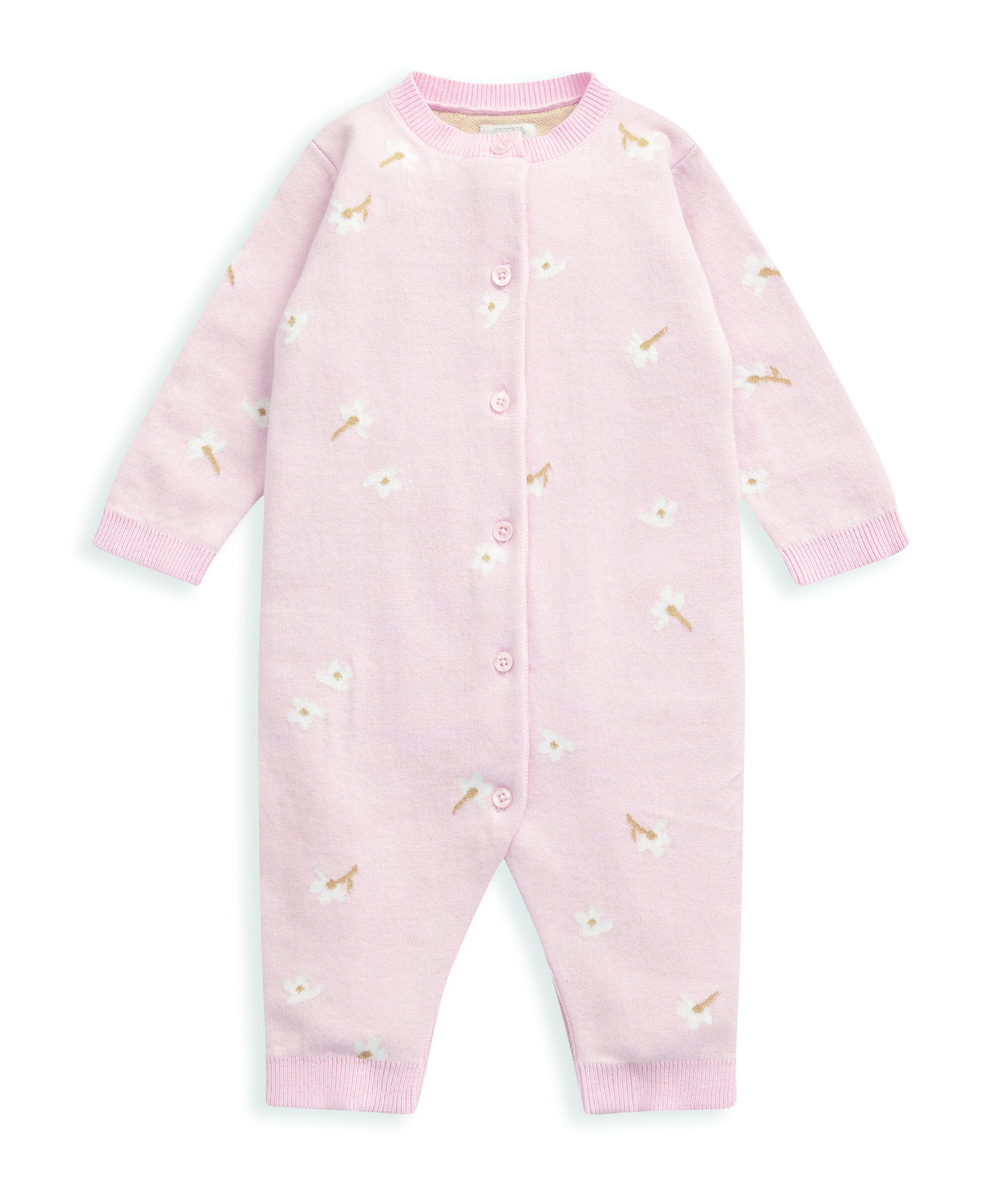 Jacquard Knit Floral Romper image number 2