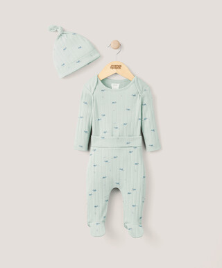 Whale Outfit Set Sleepsuits (Set of 3) - Green