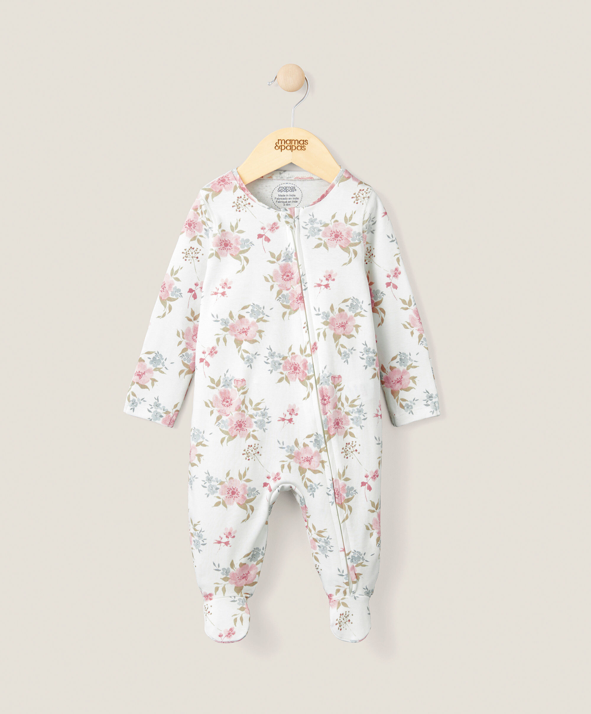 Floral Sleepsuit - Pink image number 1