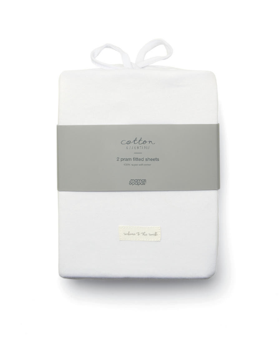 Mamas & Papas Stroller/Moses Large Fitted Sheets (35x78cm) - Pack of 2 image number 2