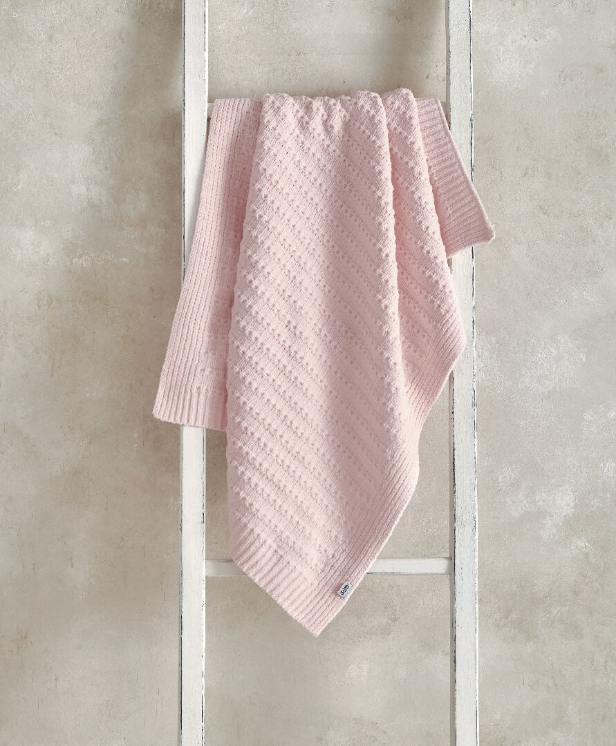 Chenille Blanket - Pink Stripe image number 1