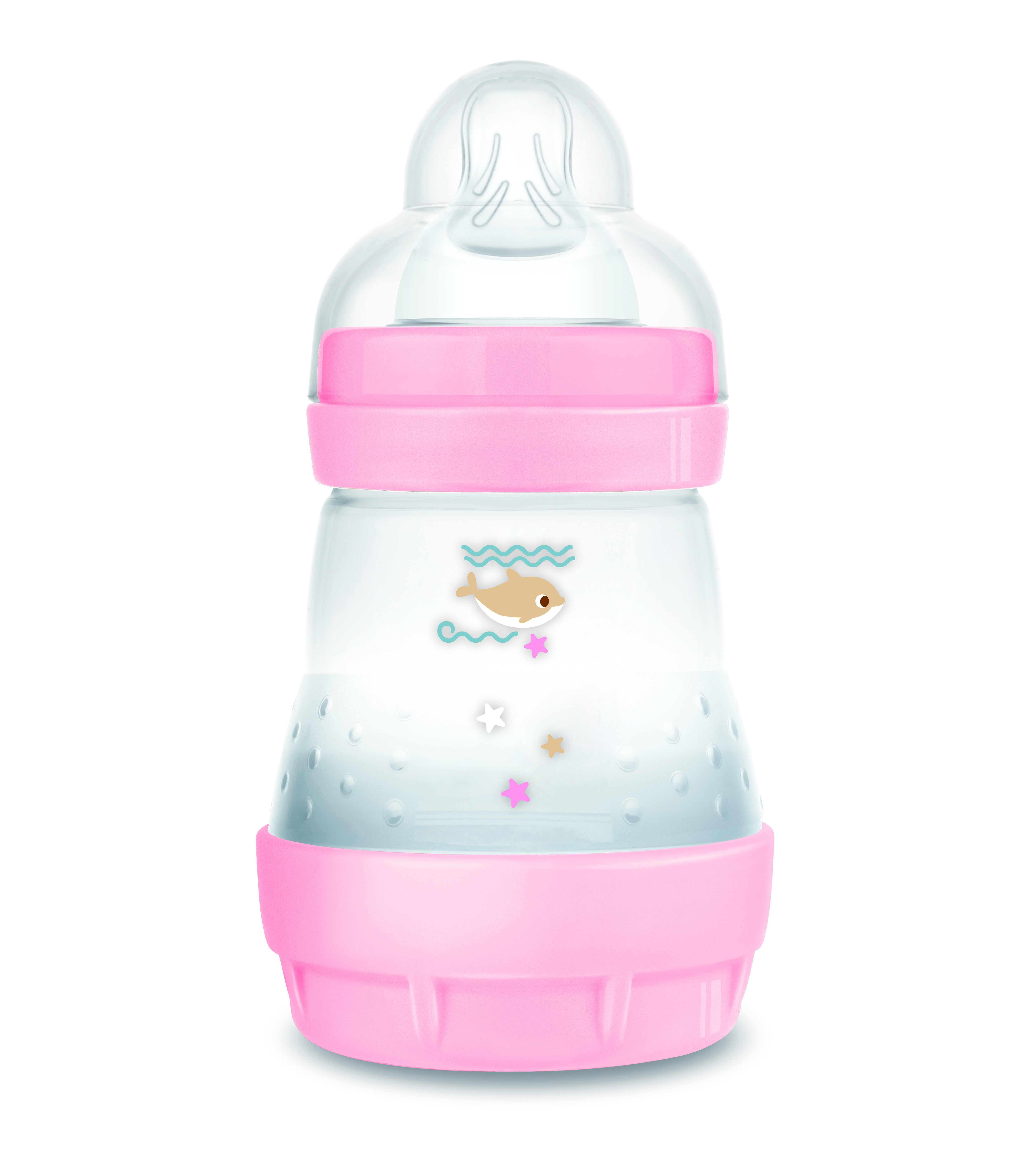 Mam Baby Easy Start Anticolic Silicone Bottle - 0 M+ | Sealife Pink - 160 Ml -  Pack of 1 image number 2
