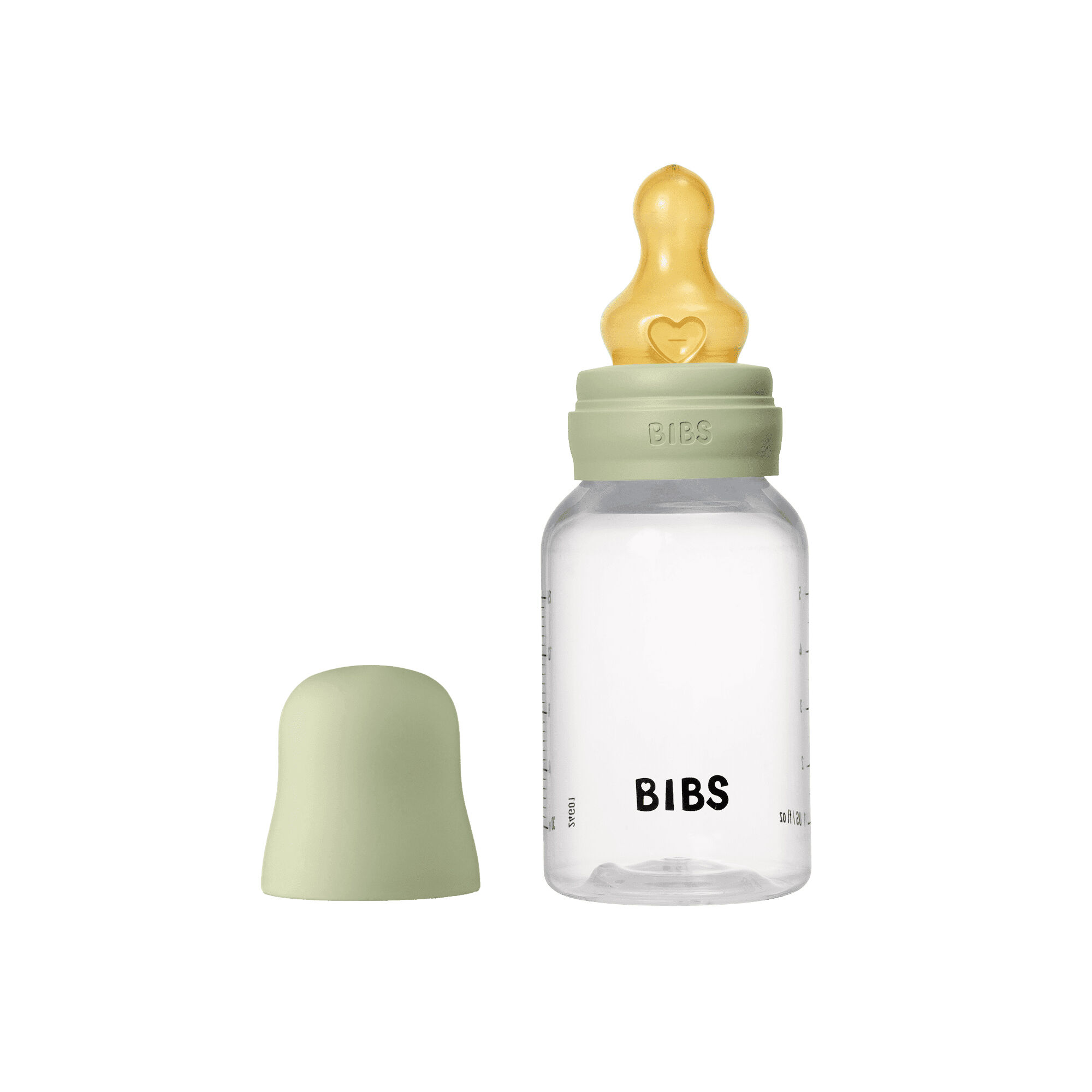 BIBS Baby Bottle Round Nipple Latex 1 Pack 150 Ml Slow Flow Sage image number 2