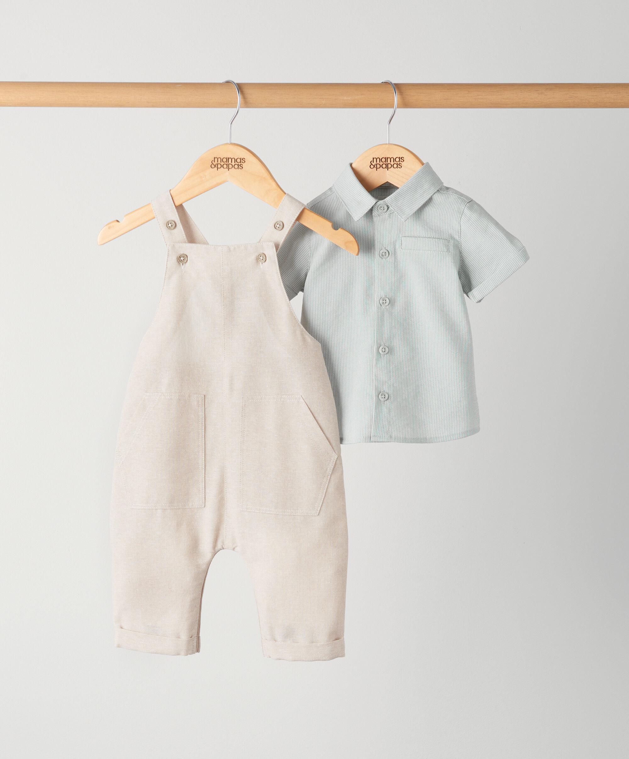 Stripe Shirt & Dungaree - 2 Piece Set image number 1