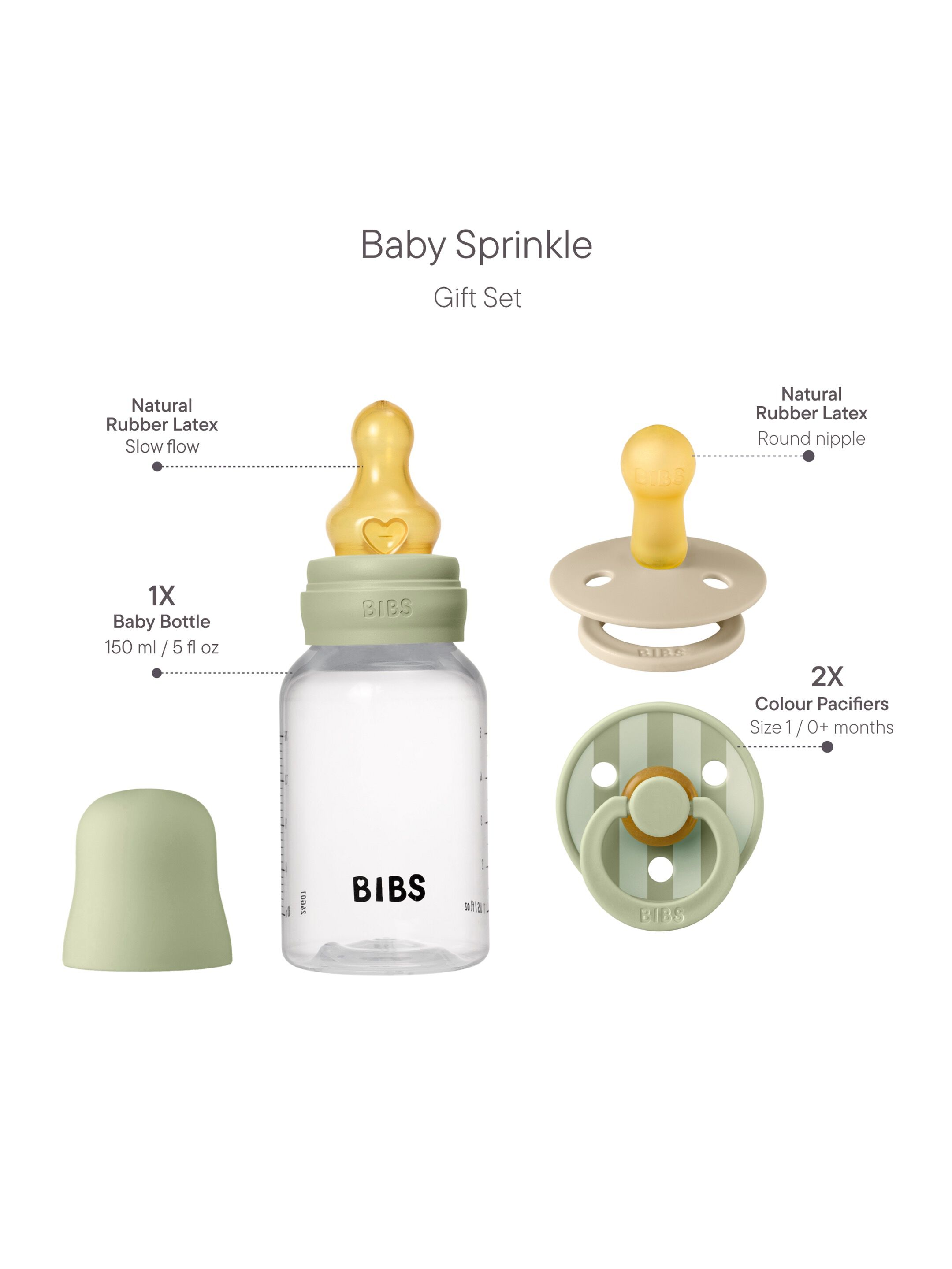 BIBS Gift Set Baby Sprinkle Sage image number 2