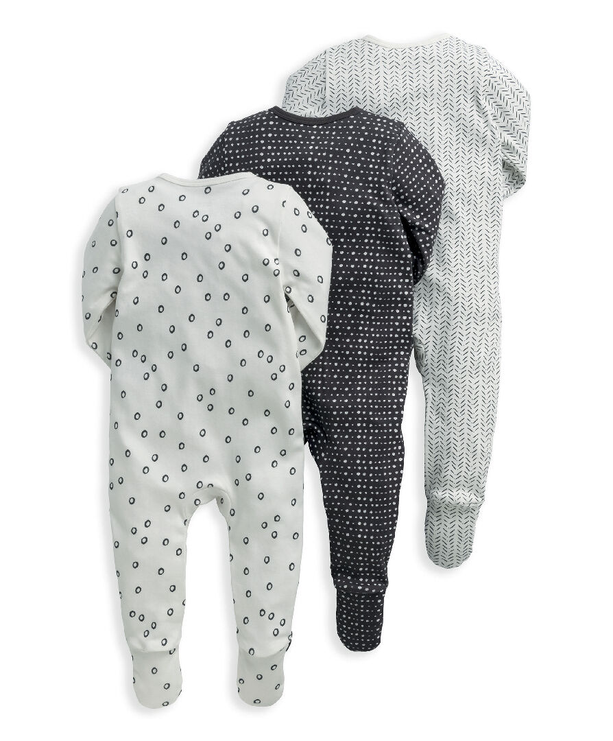 Monochrome Sleepsuits 3 Pack image number 2
