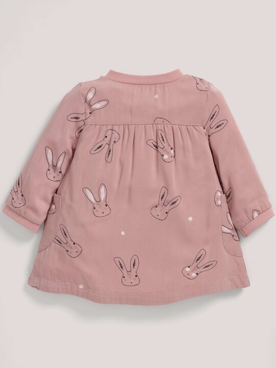 Rabbit Print Dress with Pockets Pink- 0-3 image number 2