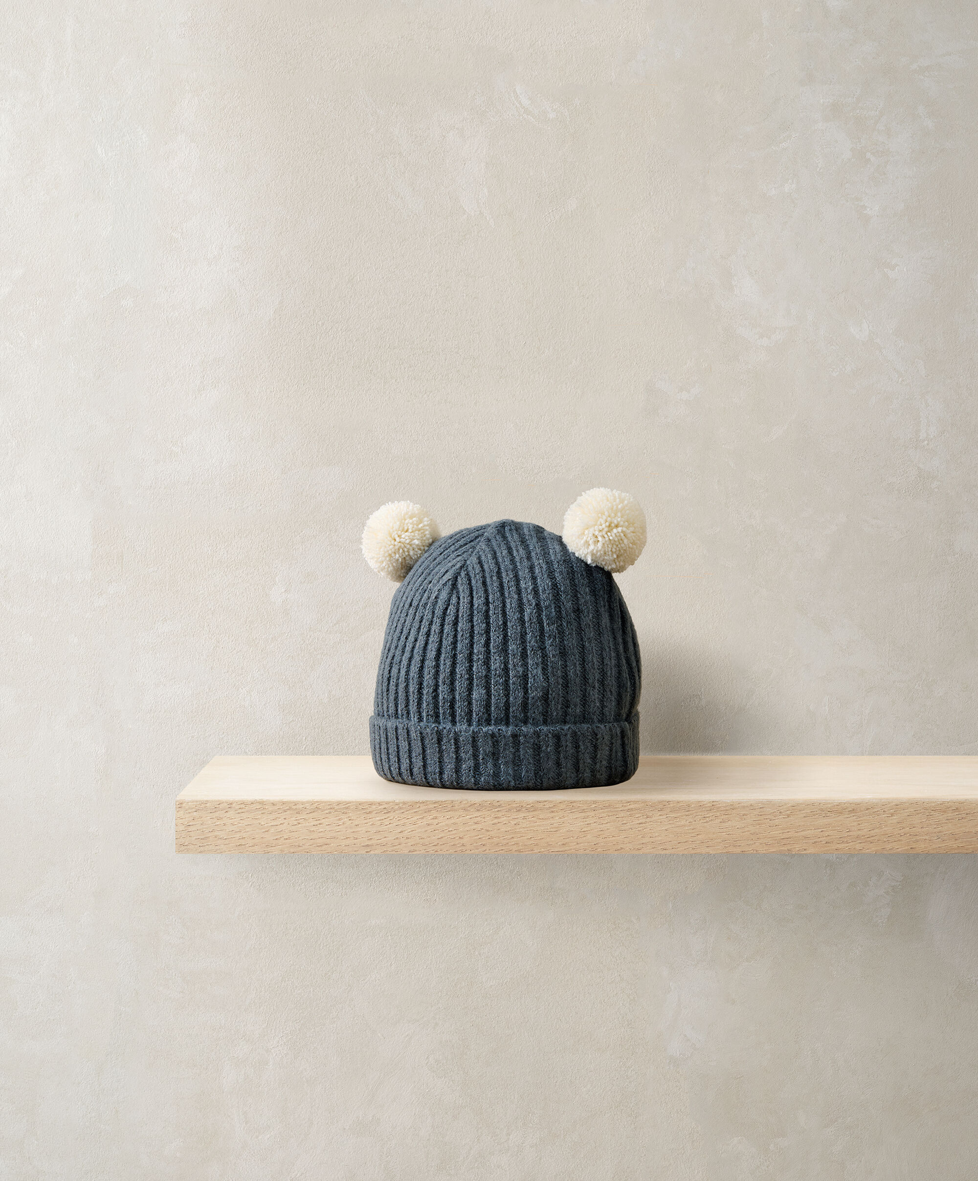 Blue Pom Pom Hat