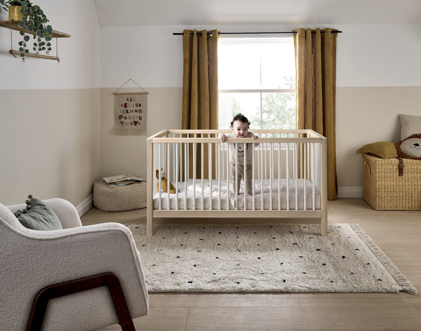 Compact Solo Cotbed - Natural White image number 7