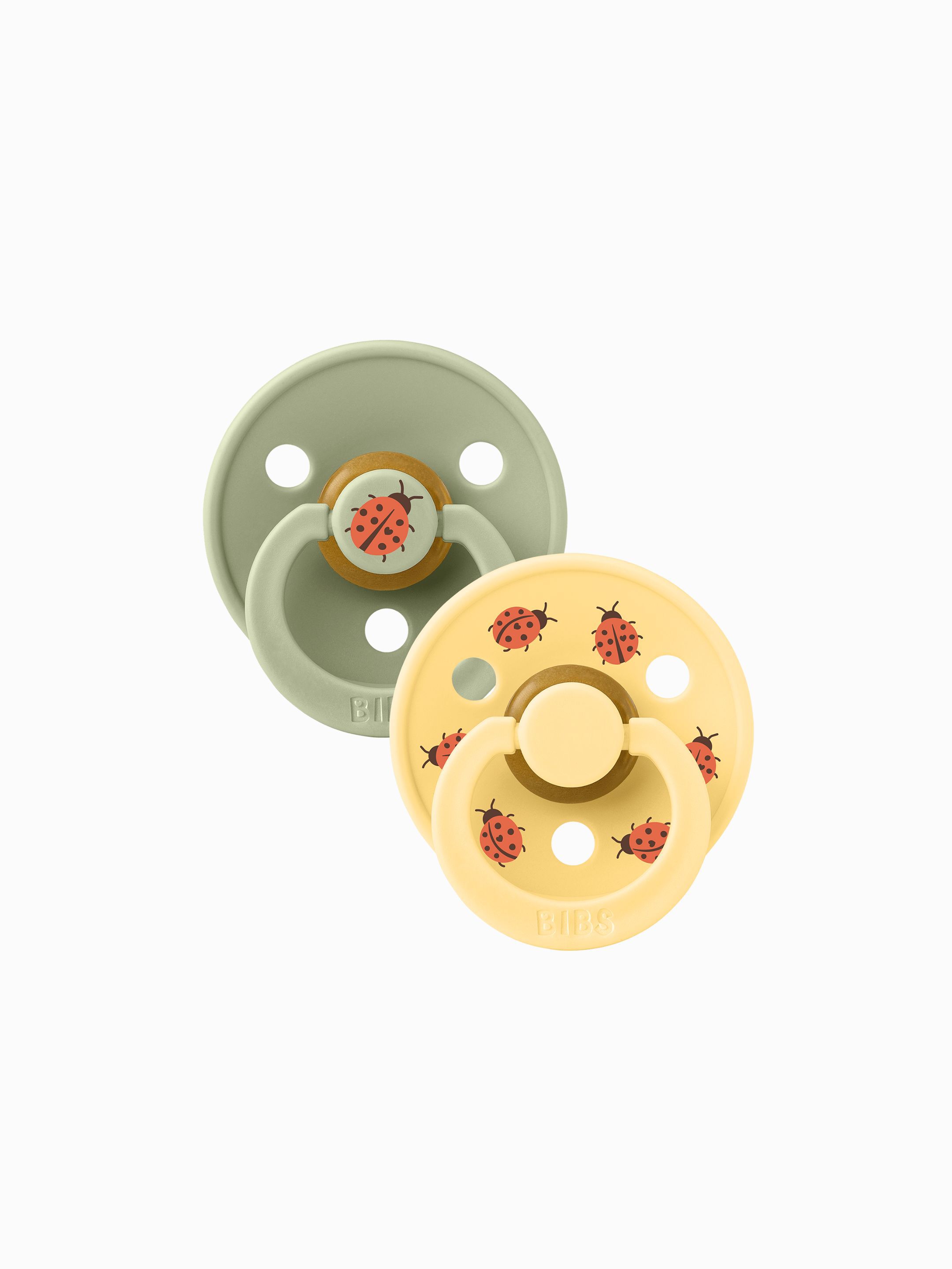 BIBS Pacifier Studio Colour 2 PACK Ladybug Latex Size 1 Sage Mix image number 5
