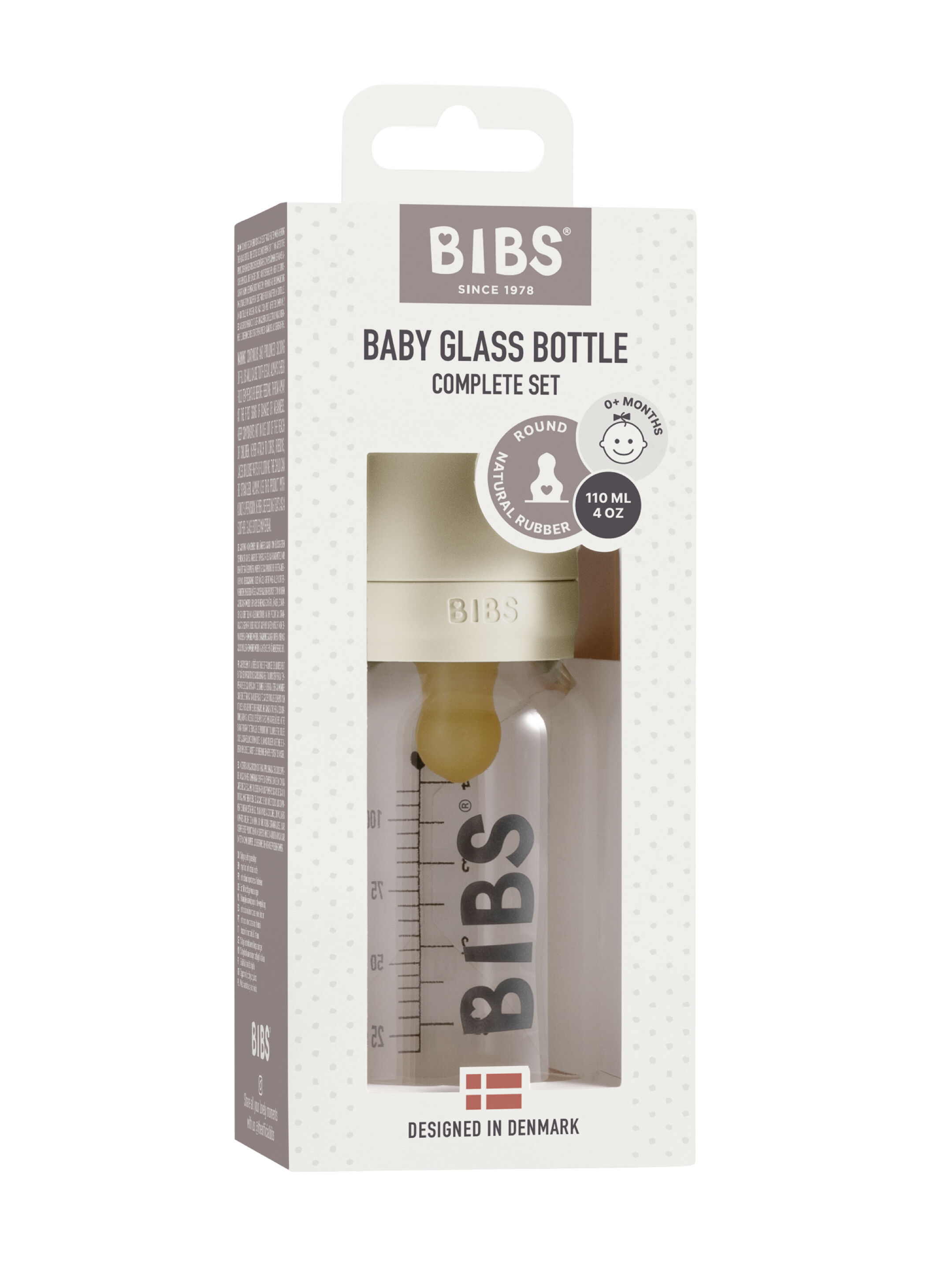 Bibs Baby Glass Bottle - Ivory (110 ml) image number 2