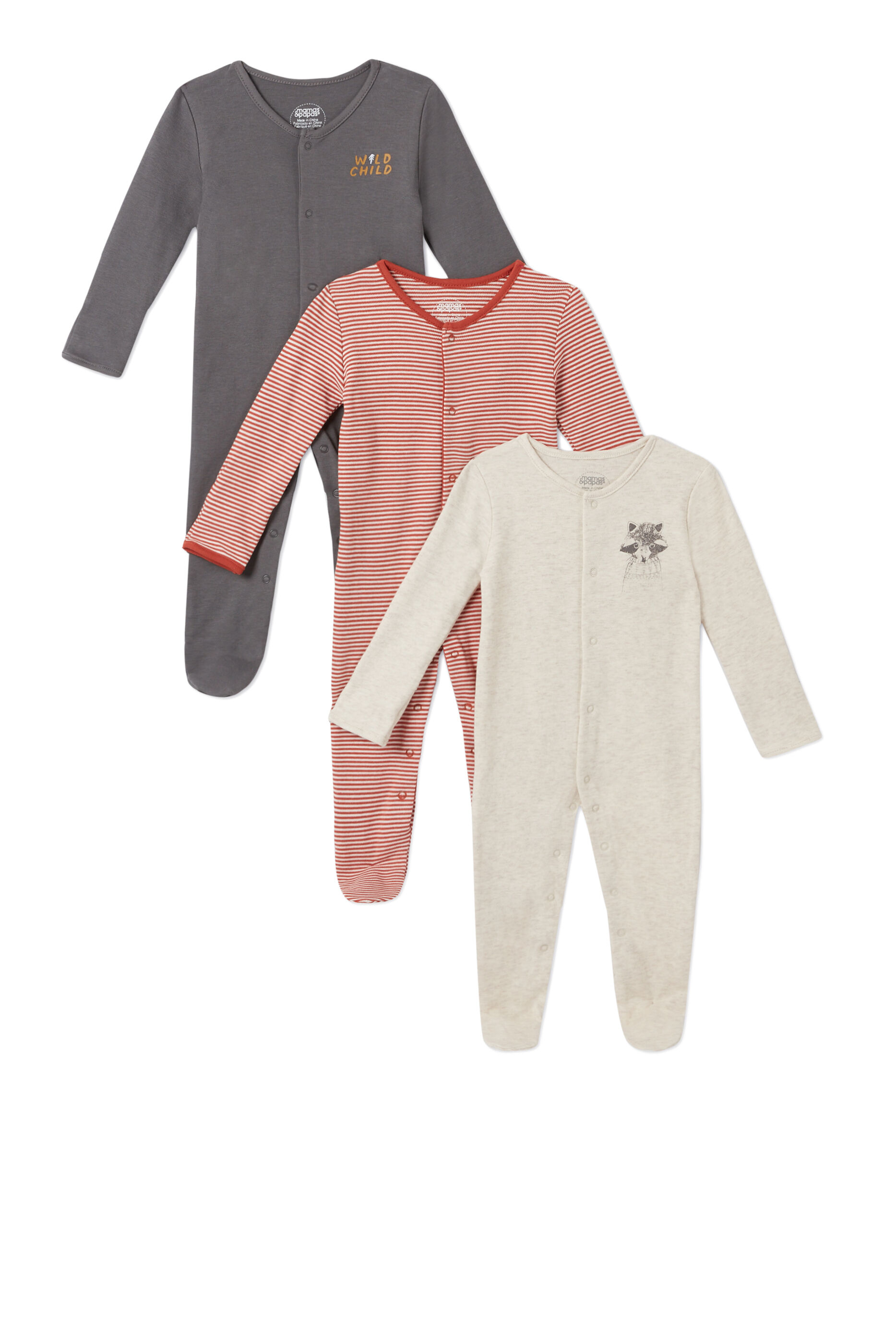 Wild Sleepsuits 3 Pack image number 1