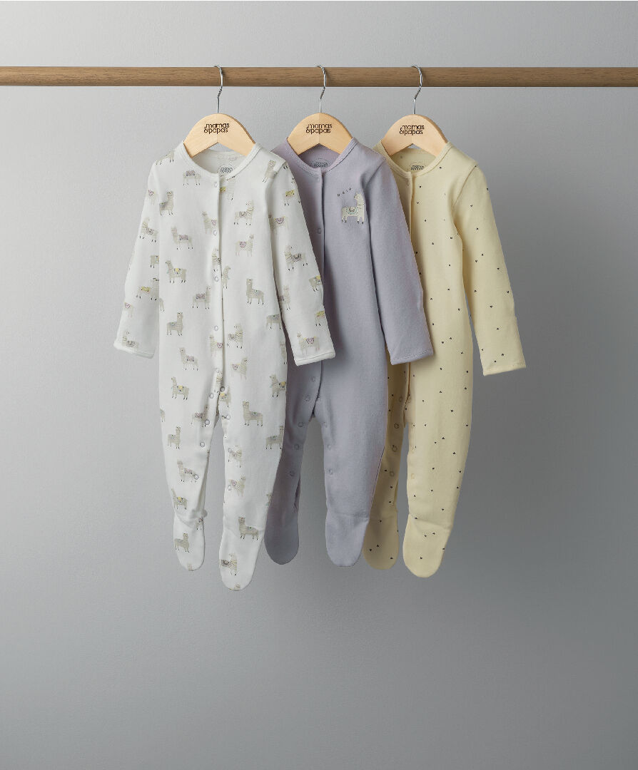 3 Pack Llama Sleepsuits image number 1